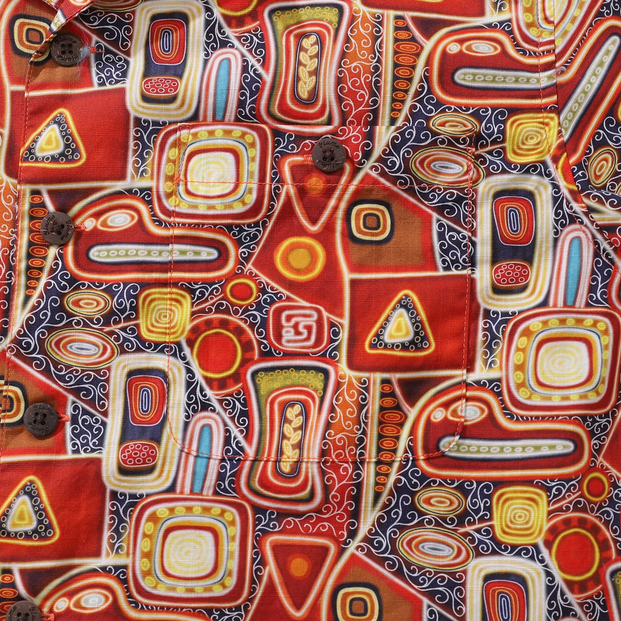1970s Hawaiian Shirt For Men Artistic Conception Shirt Camp Collar 100% Cotton By Sun