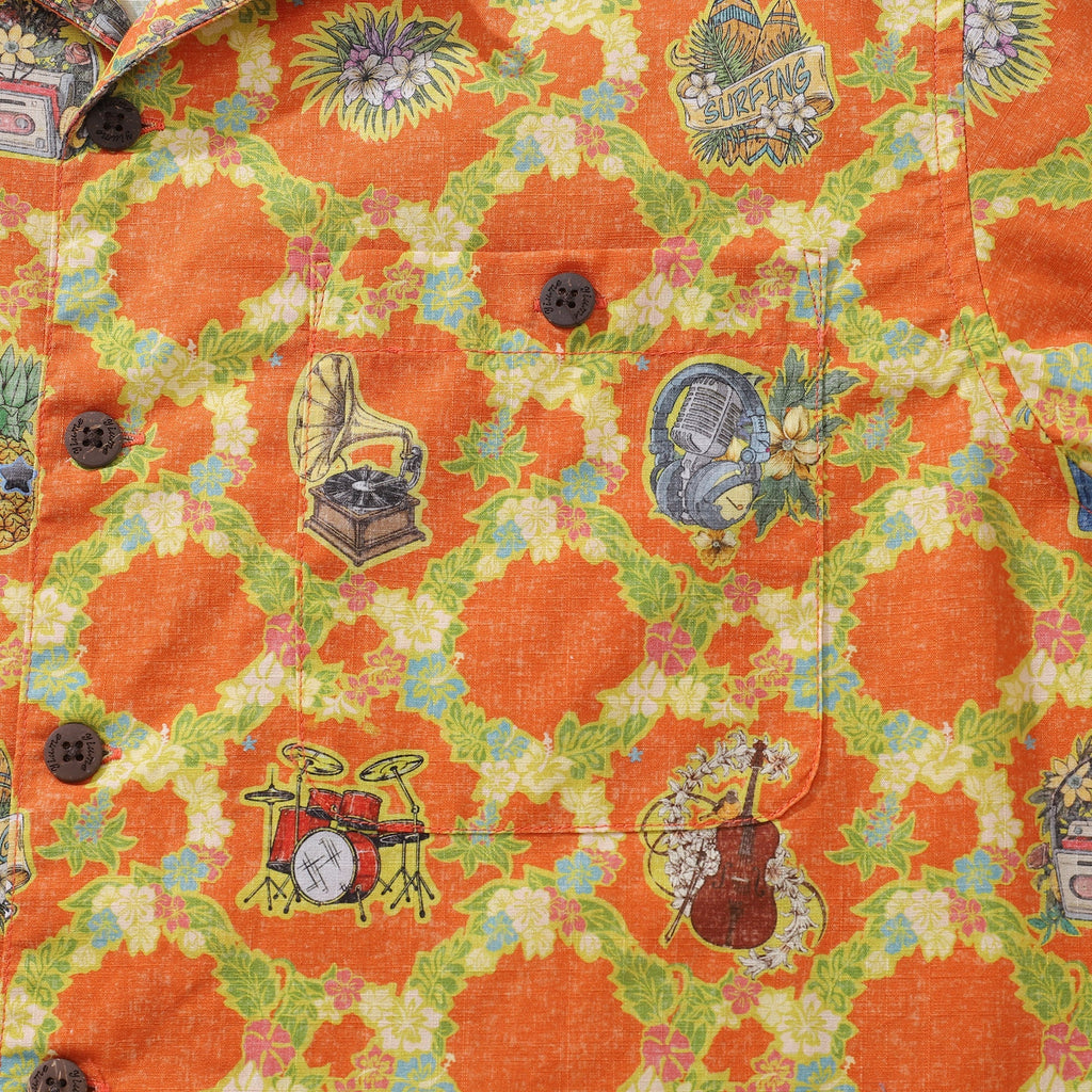 Hawaiian Shirt For Men The Season of Music Shirt Camp Collar 100% Cotton By Sherry