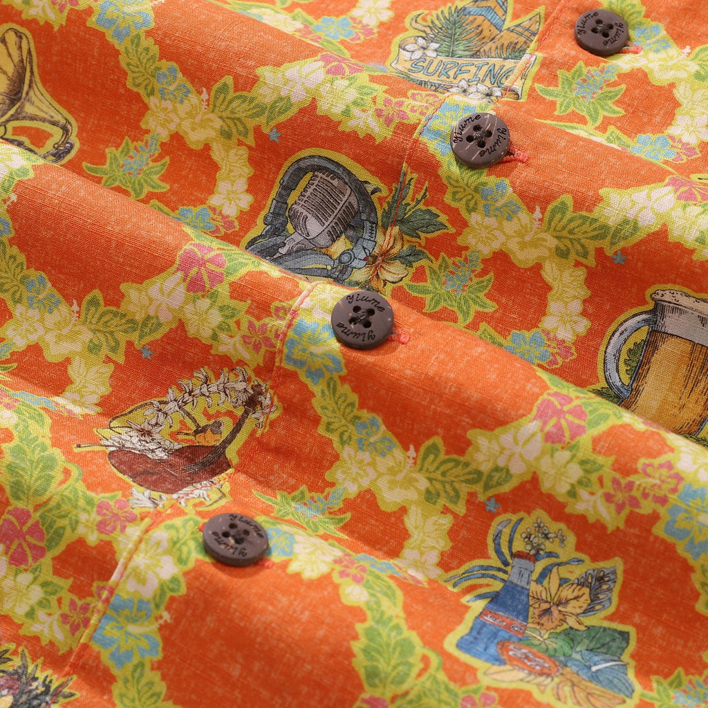 Hawaiian Shirt For Men The Season of Music Shirt Camp Collar 100% Cotton By Sherry