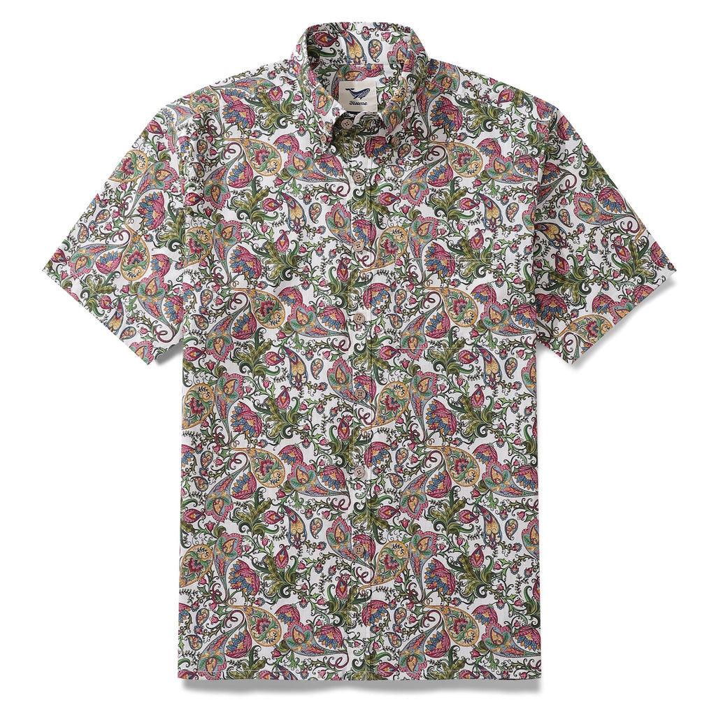 Hawaiian Shirt For Men Sophisticated Botanical Romance Button-down Shirt Short Sleeve 100% Cotton Shirt By Yeti