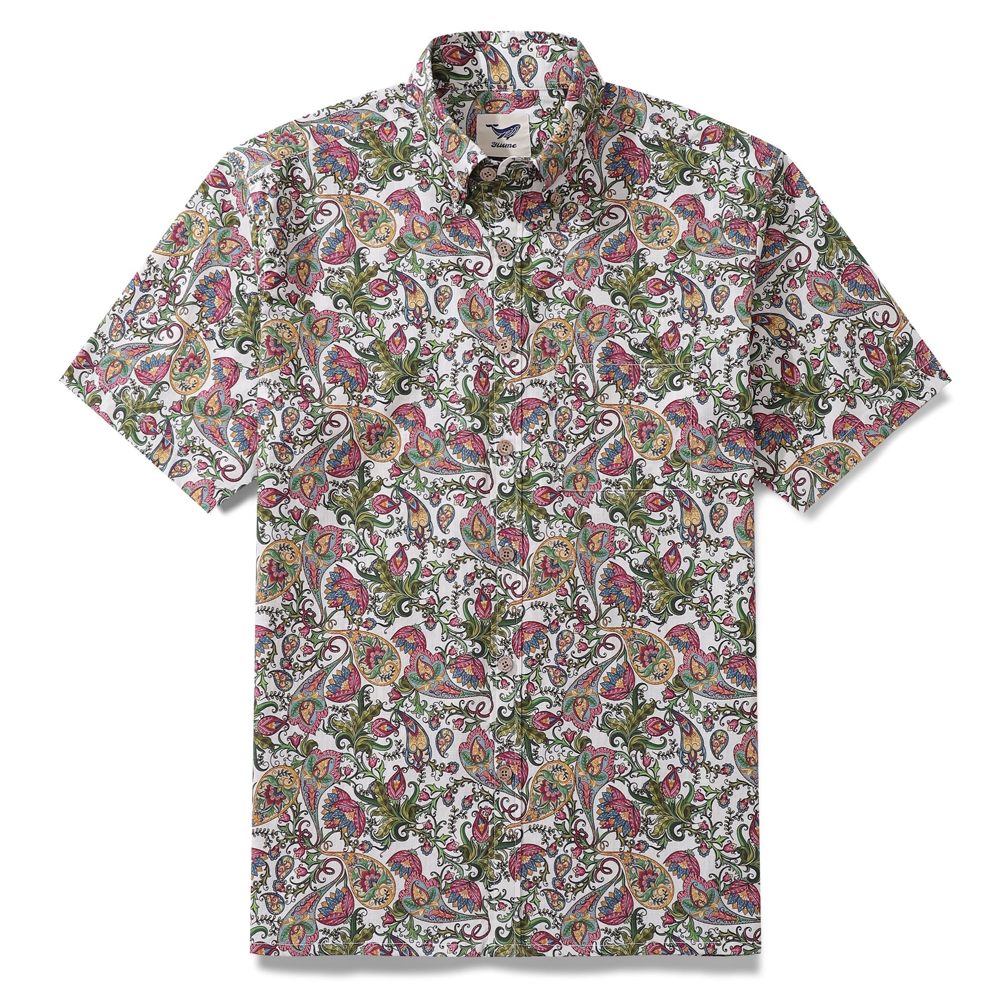 Hawaiian Shirt For Men Sophisticated Botanical Romance Button-down Shirt Short Sleeve 100% Cotton Shirt By Yeti
