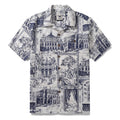Hawaiian Shirt For Men Artistic Mark Print Shirt Camp Collar 100% Cotton By Yeti
