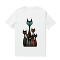 Hawaiian Tee For Men Happy Cats Tee Crew Neck 100% Cotton - WHITE By Shawn