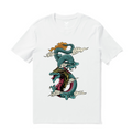 Hawaiian Tee For Men Dragon Soars Tee Crew Neck 100% Cotton - WHITE By Shawn