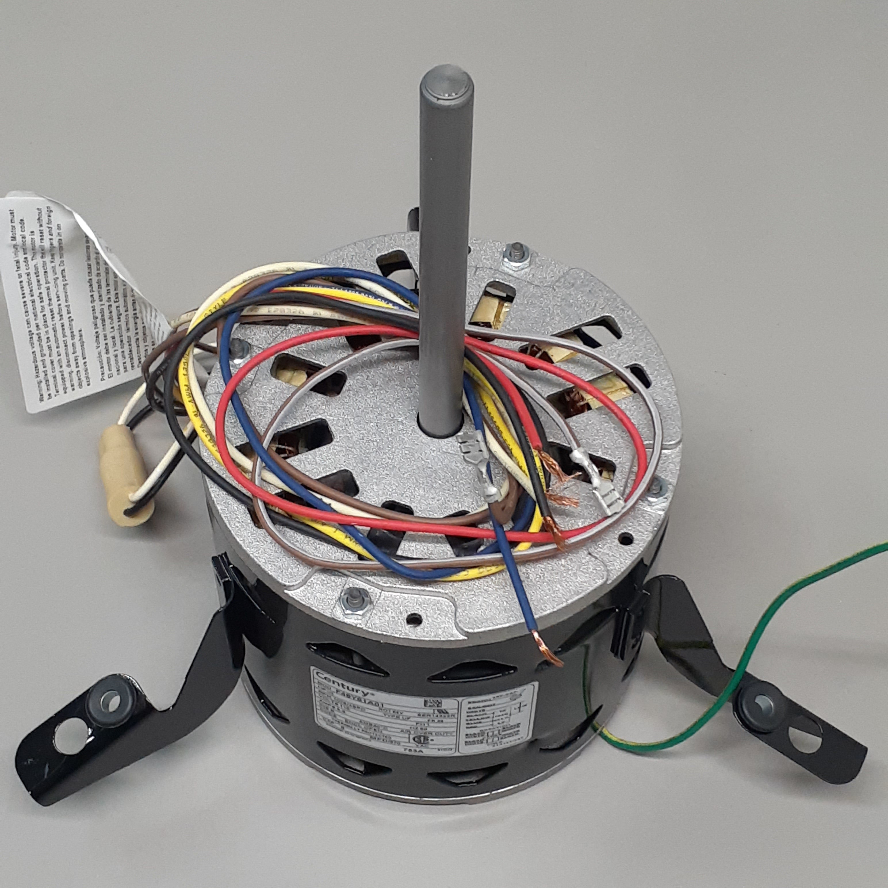 CENTURY Direct Drive Blower Motor: 4 Speed, Open Air-Over, T-Flex Mount, 1/3 HP, 1,075 Nameplate RPM (New)