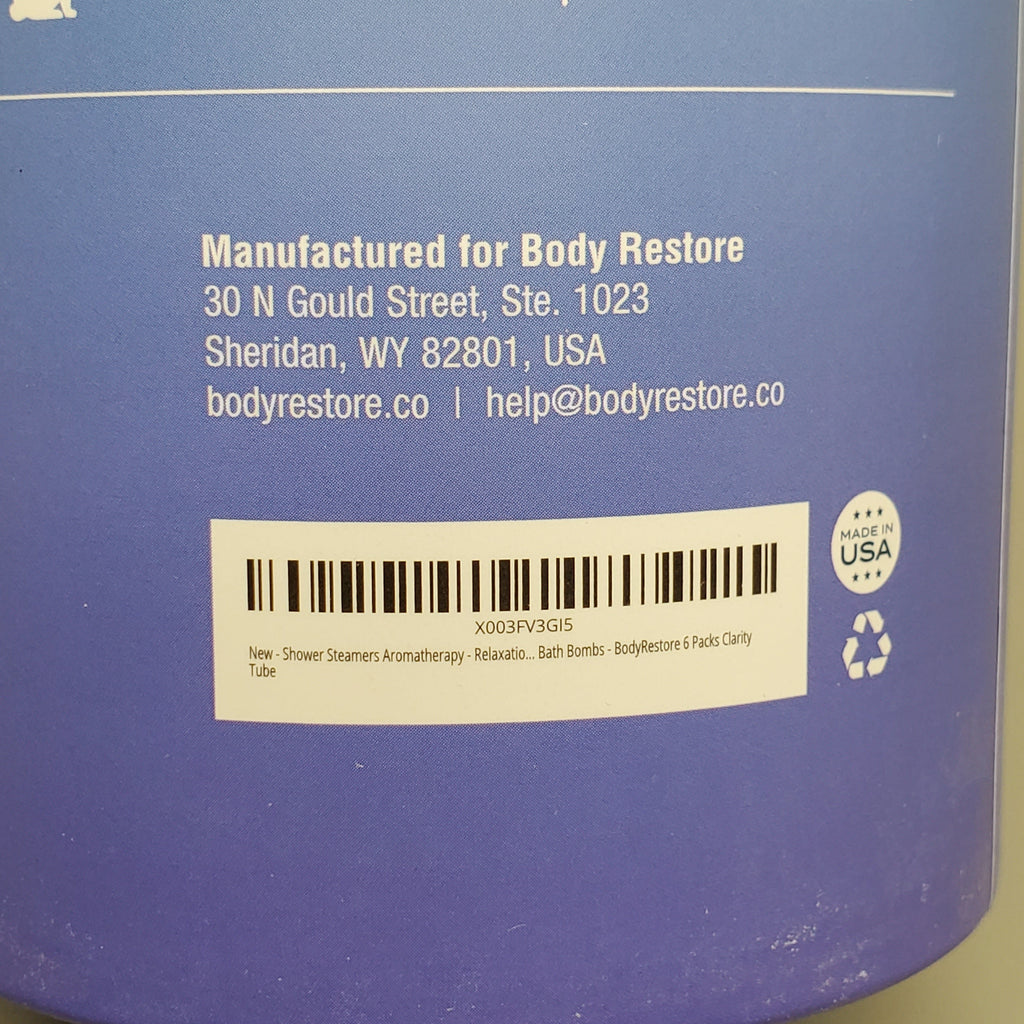 BODY RESTORE (12 Pack) Clarity Shower Steamers 6 Tablets 6 Scents