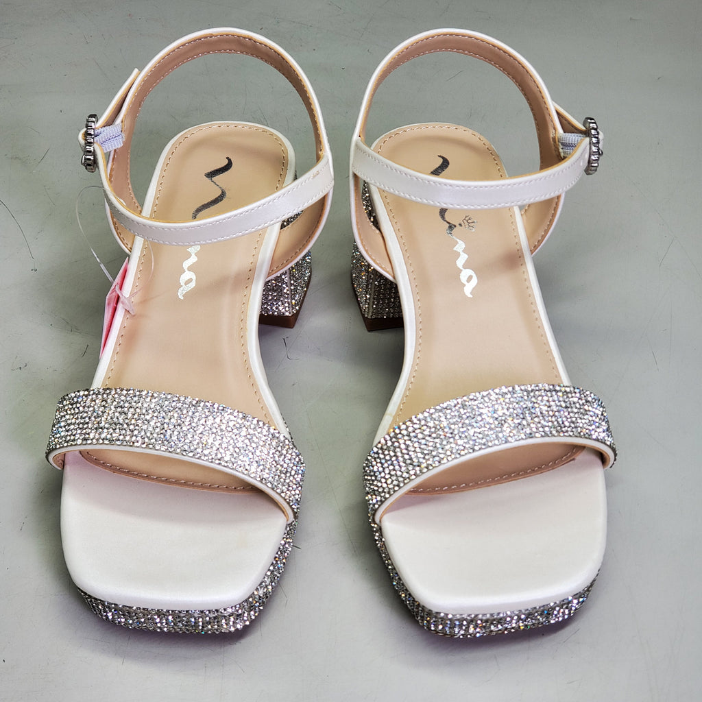 NINA Marysol Dress Sandals Girls SZ 2 M White Smooth / Stones K200652
