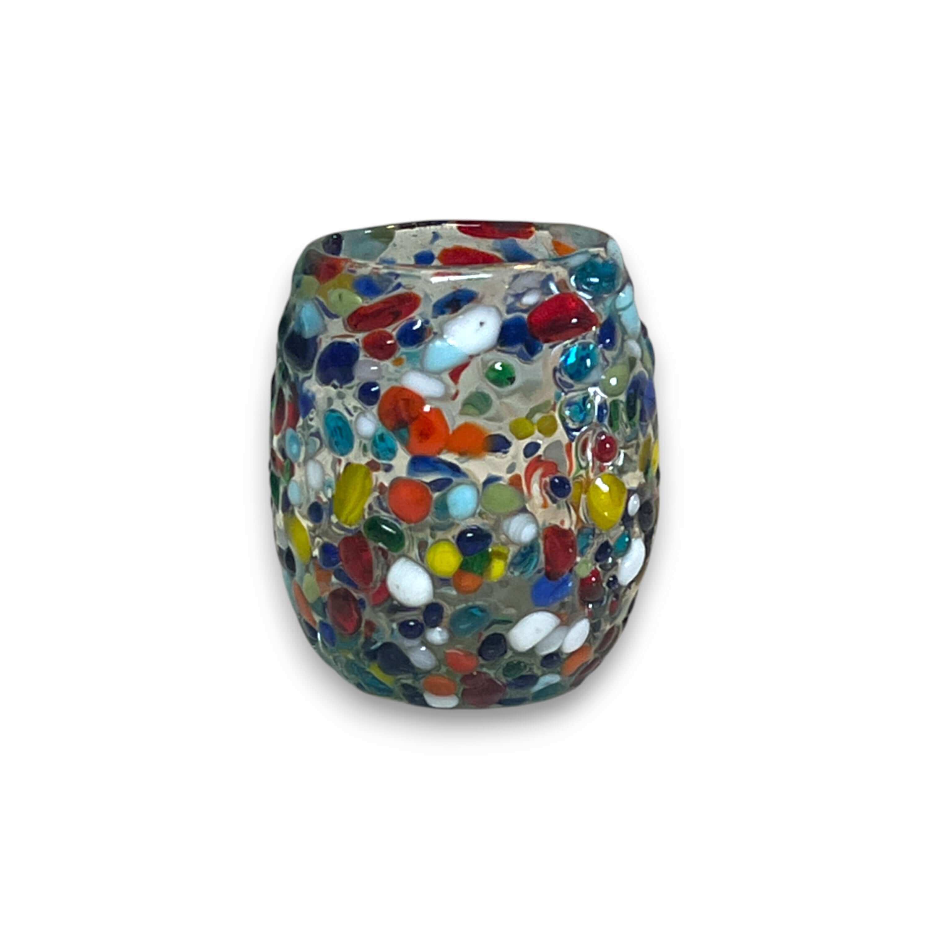 Rounded Mexican Shot Glass | Hand-Blown Mexican Confetti Glassware