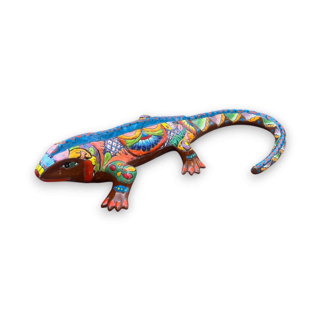 Extra Large Talavera Iguana Statue | Hand-Painted Mexican Ceramic Art