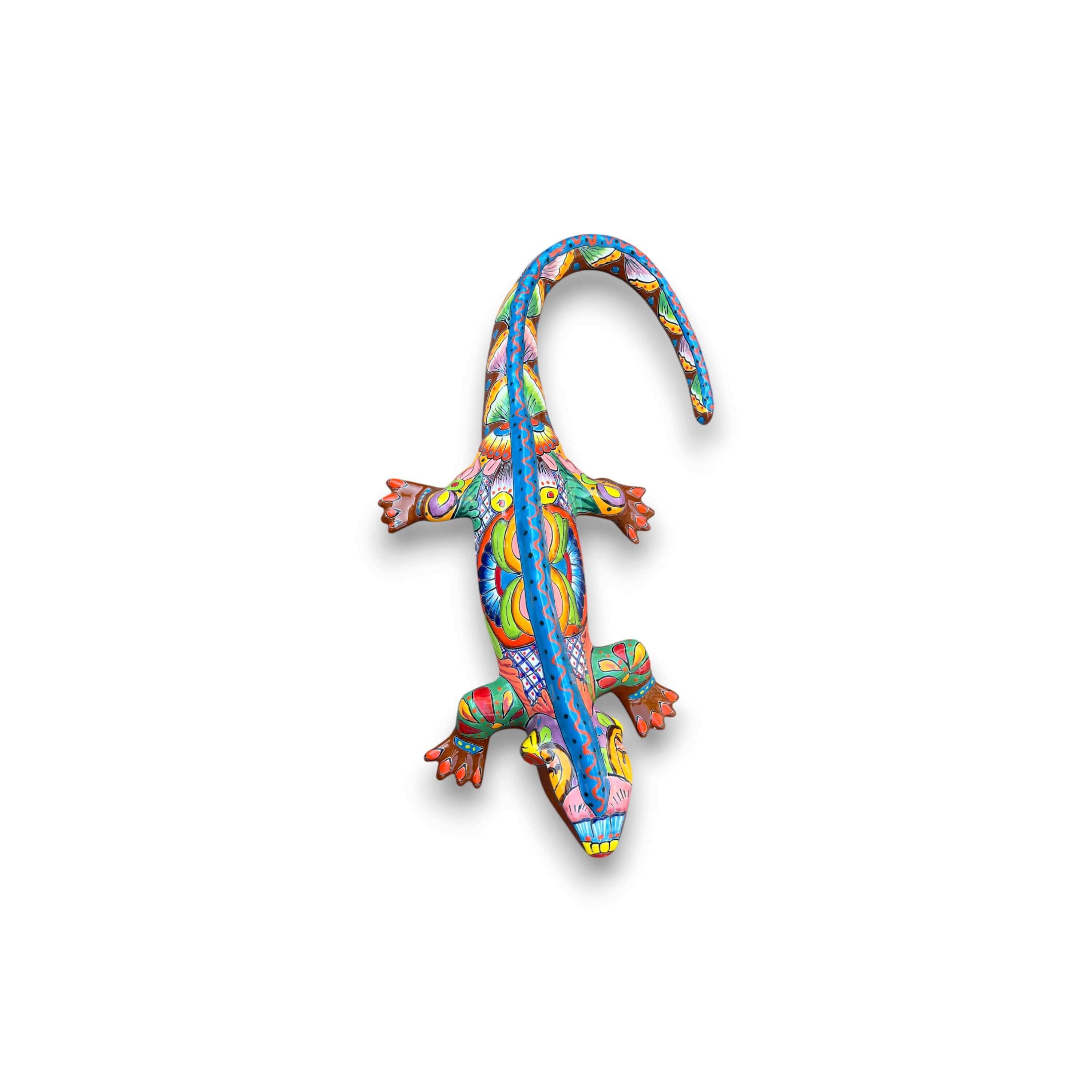 Extra Large Talavera Iguana Statue | Hand-Painted Mexican Ceramic Art