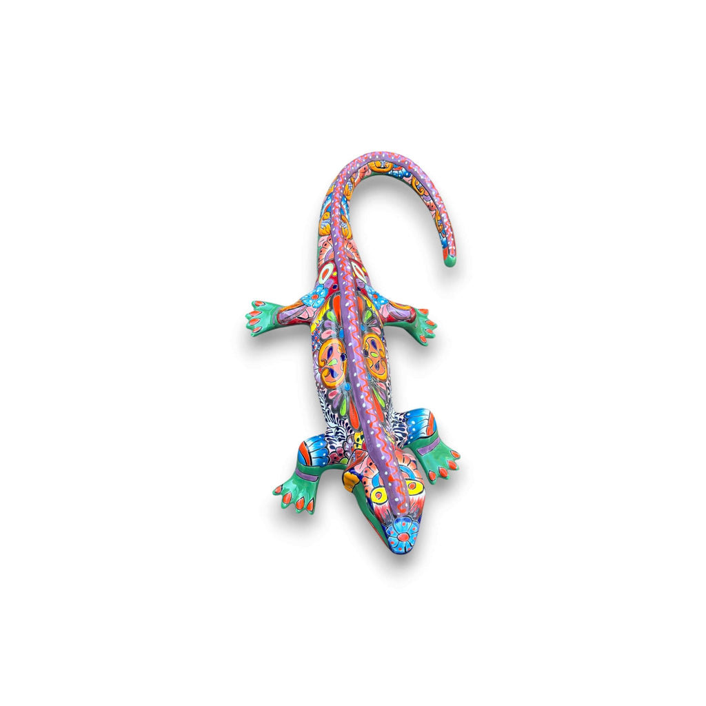 Extra Large Talavera Iguana Statue | Hand-Painted Mexican Ceramic Art