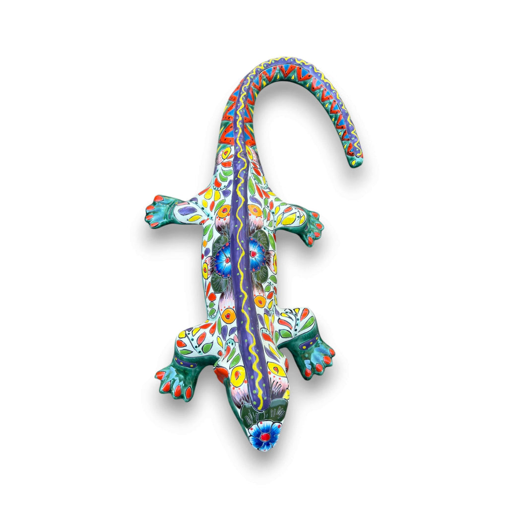 Extra Large Talavera Iguana Statue | Hand-Painted Mexican Ceramic Art