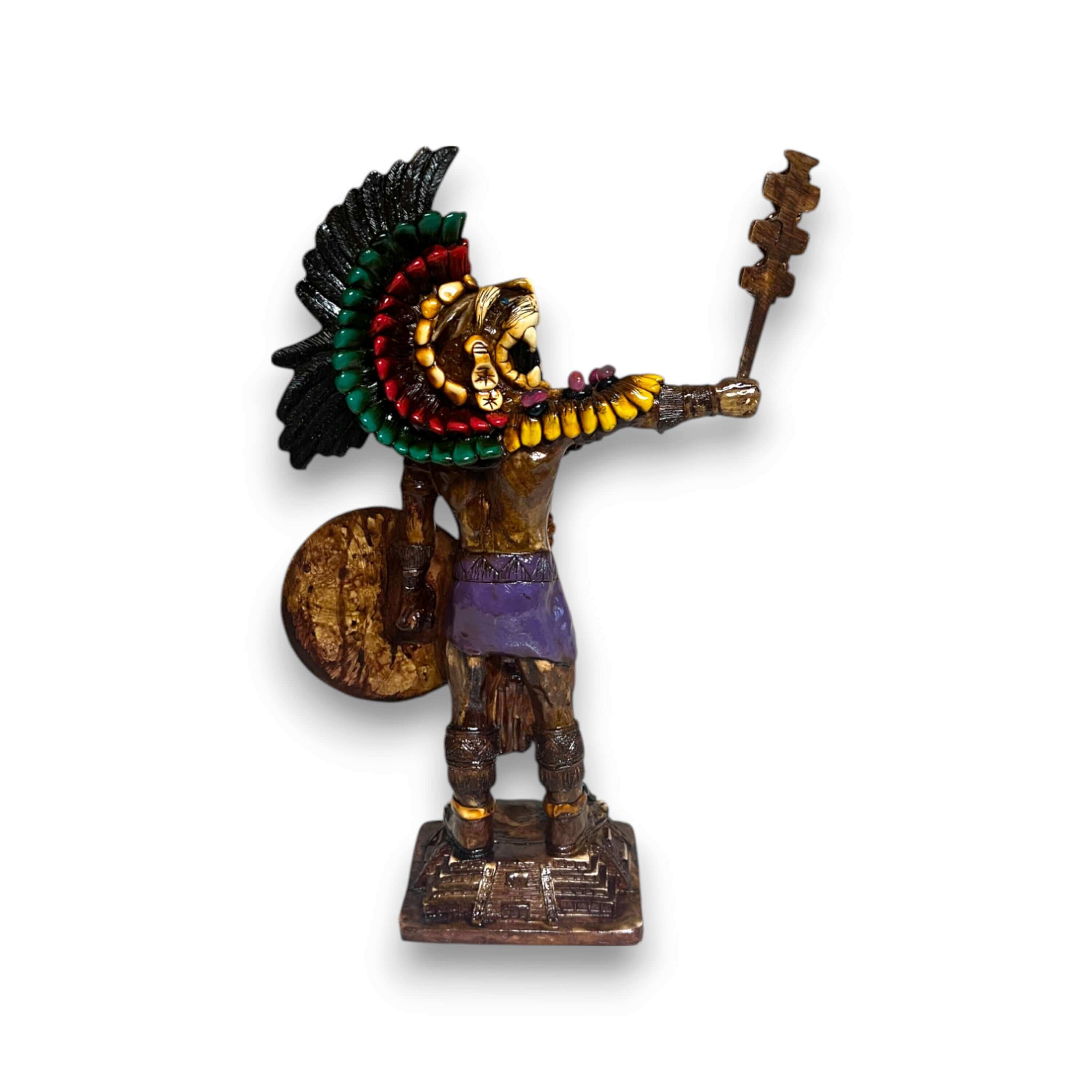 Aztec Warrior Statue | Handmade Cultural Sculpture
