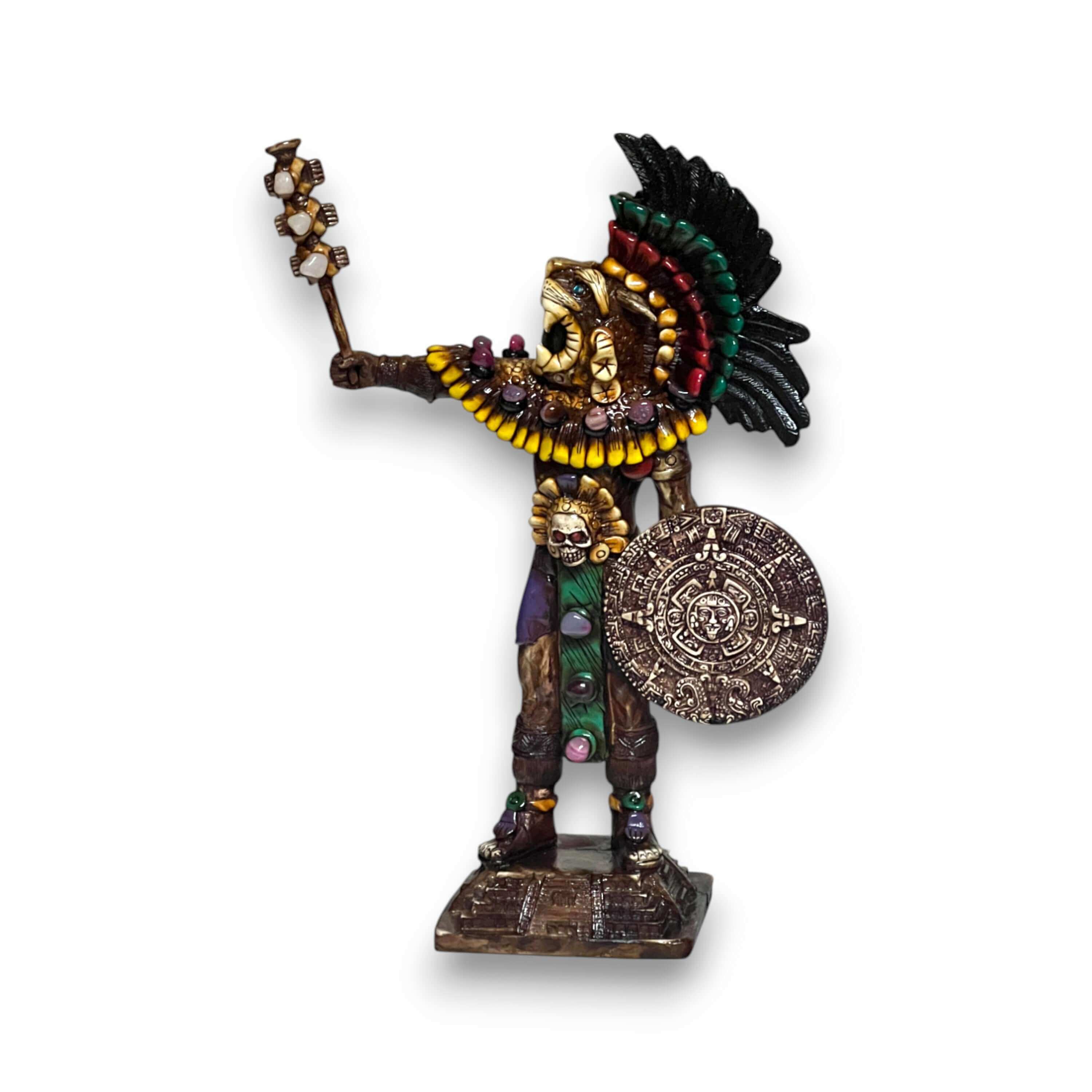 Aztec Warrior Statue | Handmade Cultural Sculpture