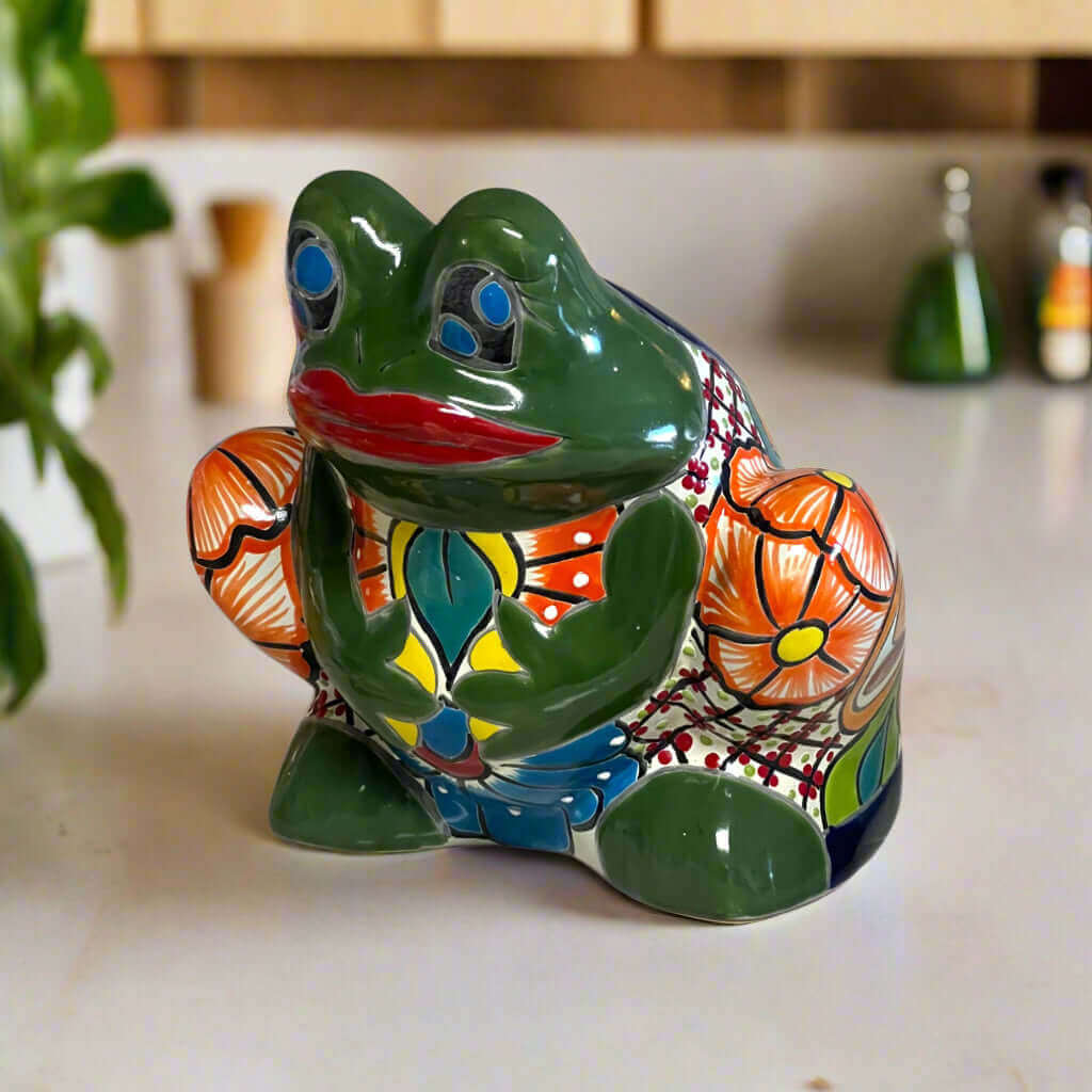 Talavera Frog Planter | Colorful Handmade Mexican Pottery