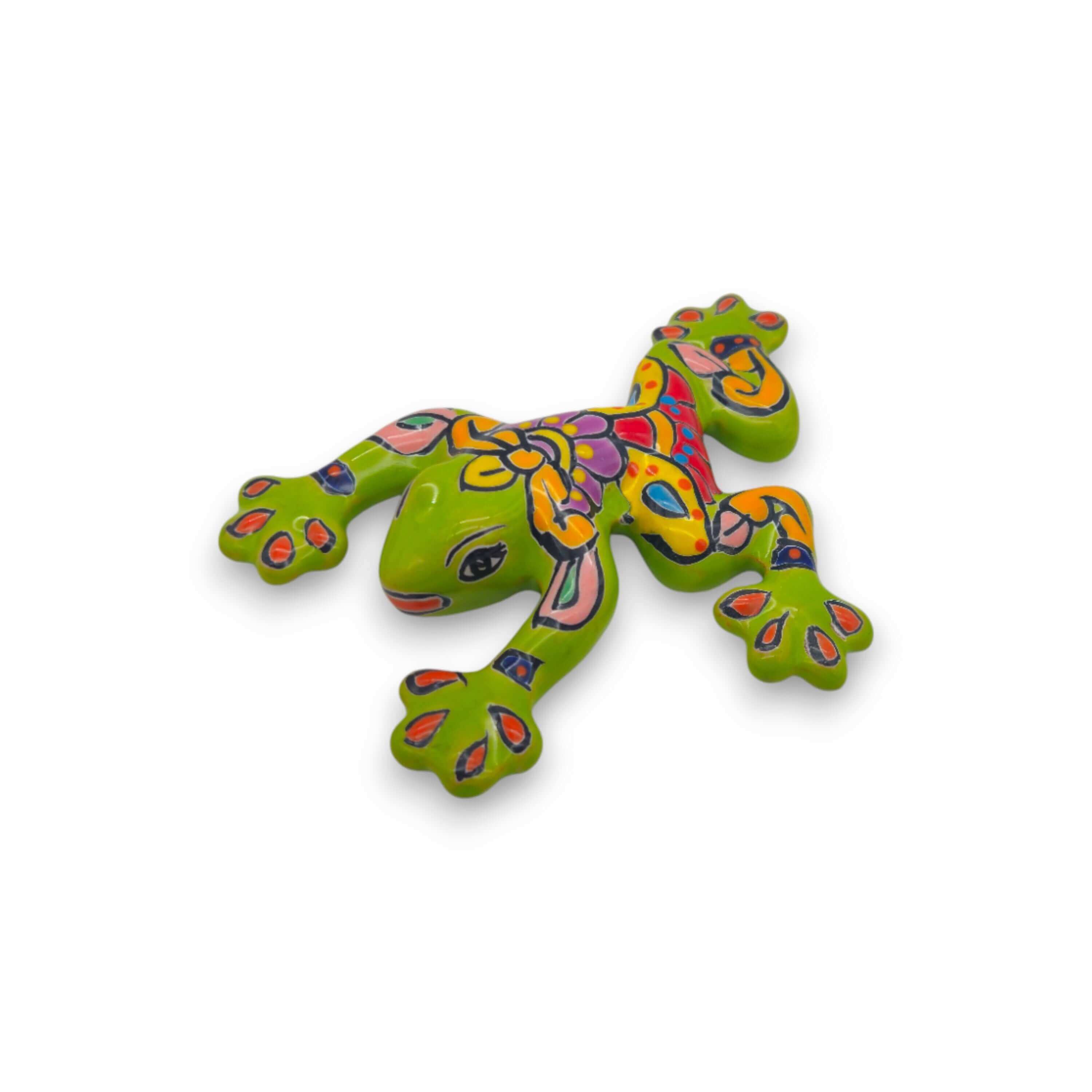 Hand-Painted Talavera Frog | Mexican Wall Art Figurine