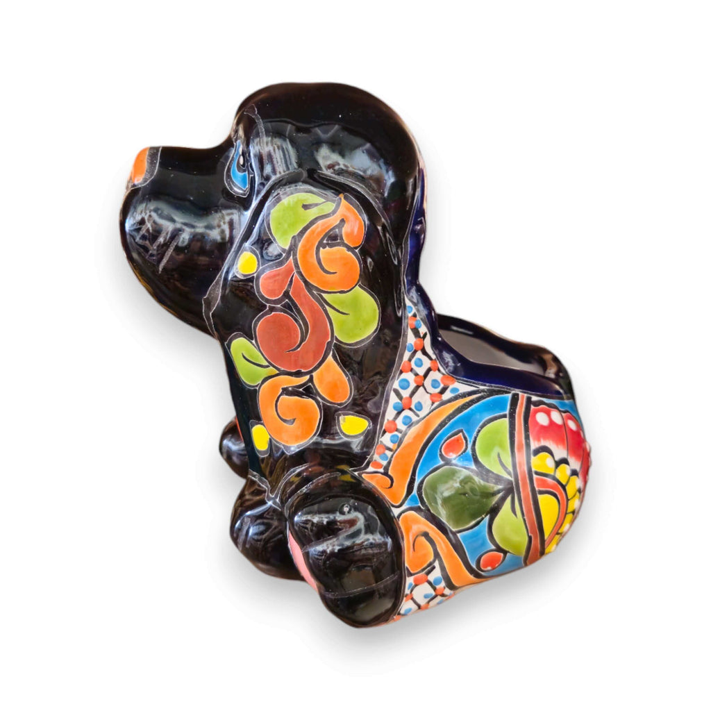 Colorful Talavera Dog Planter | Handmade Mexican Pot