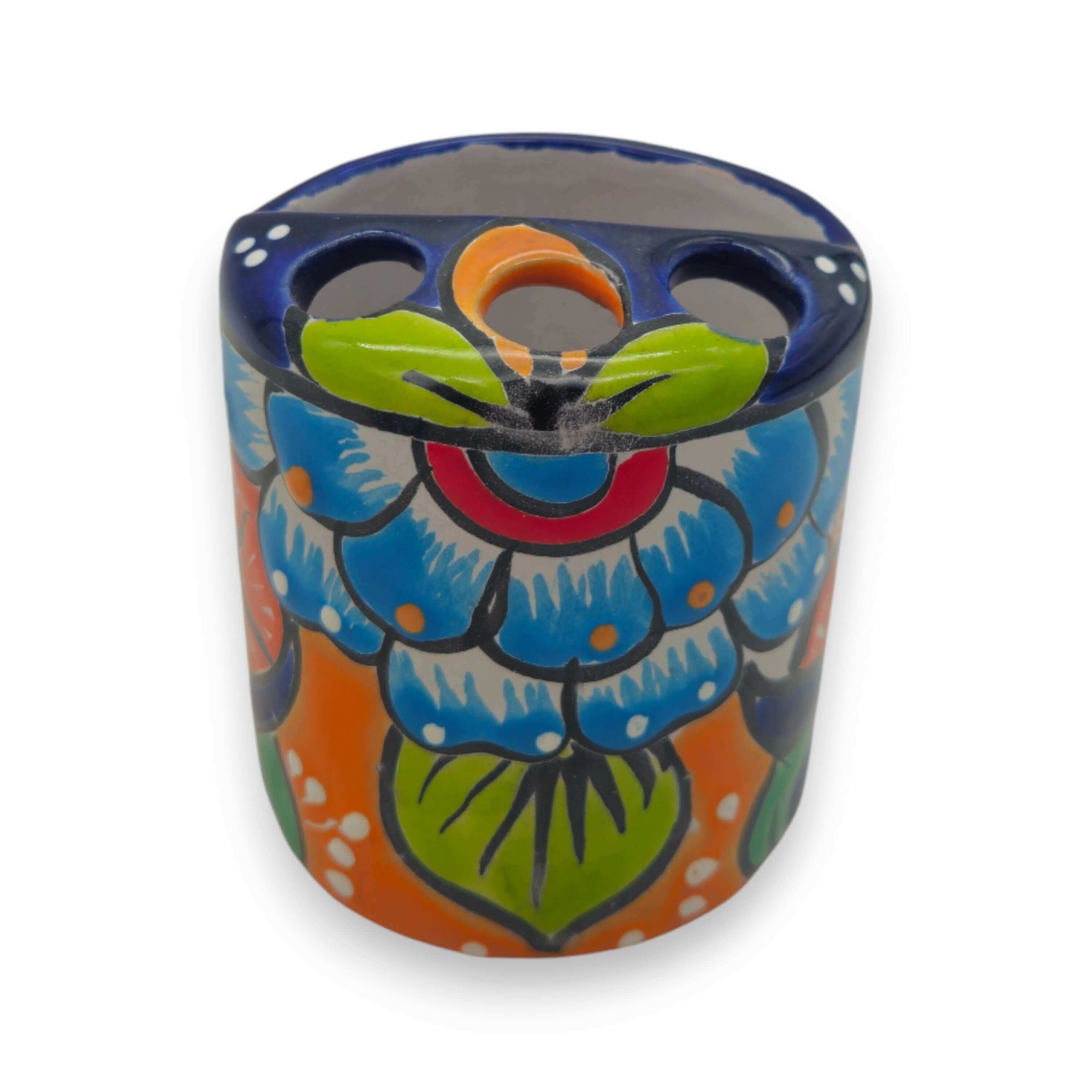 Colorful Talavera Toothbrush Holder | Mexican Ceramic Art