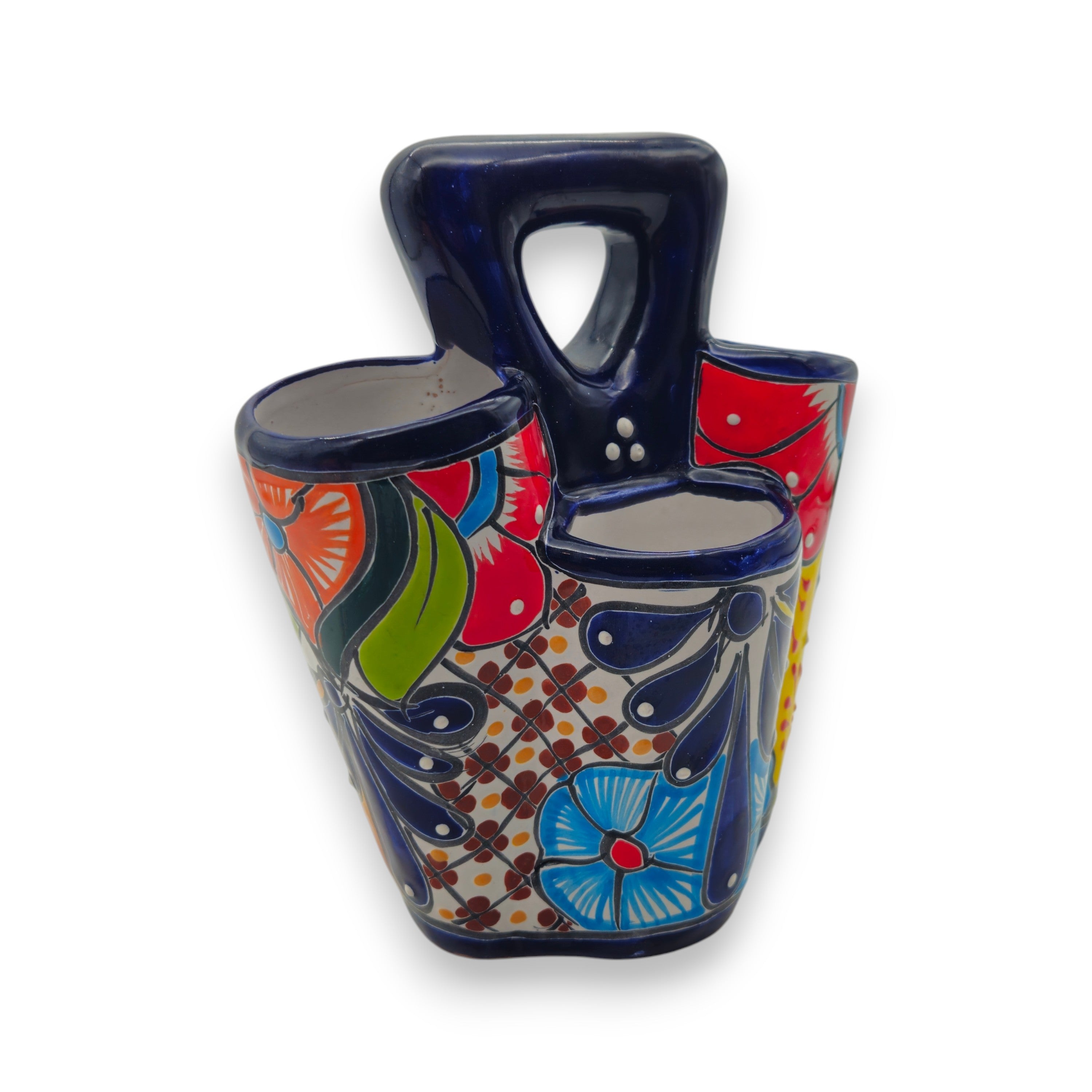Talavera Utensil Holder | Colorful Handmade Mexican Organizer