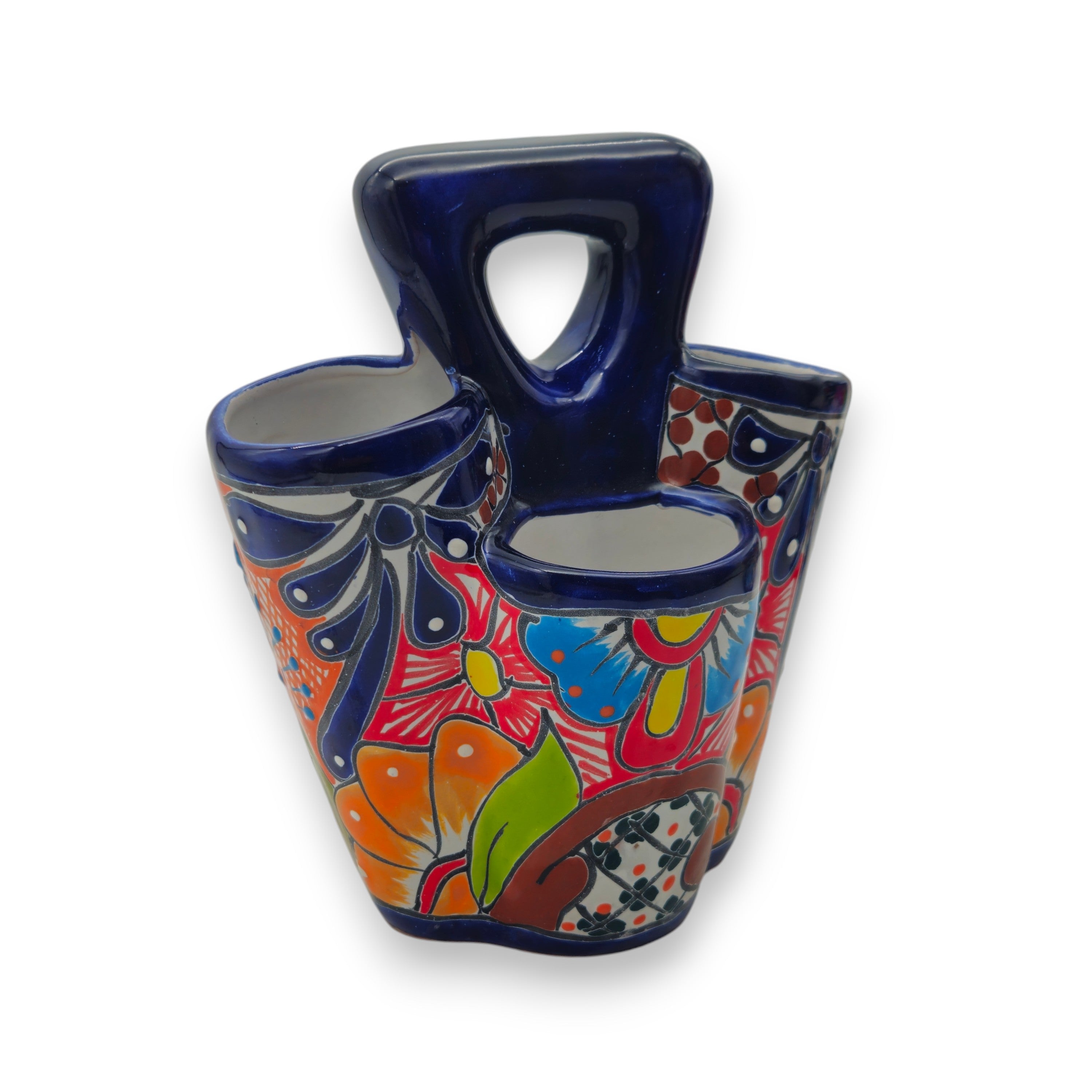 Talavera Utensil Holder | Colorful Handmade Mexican Organizer