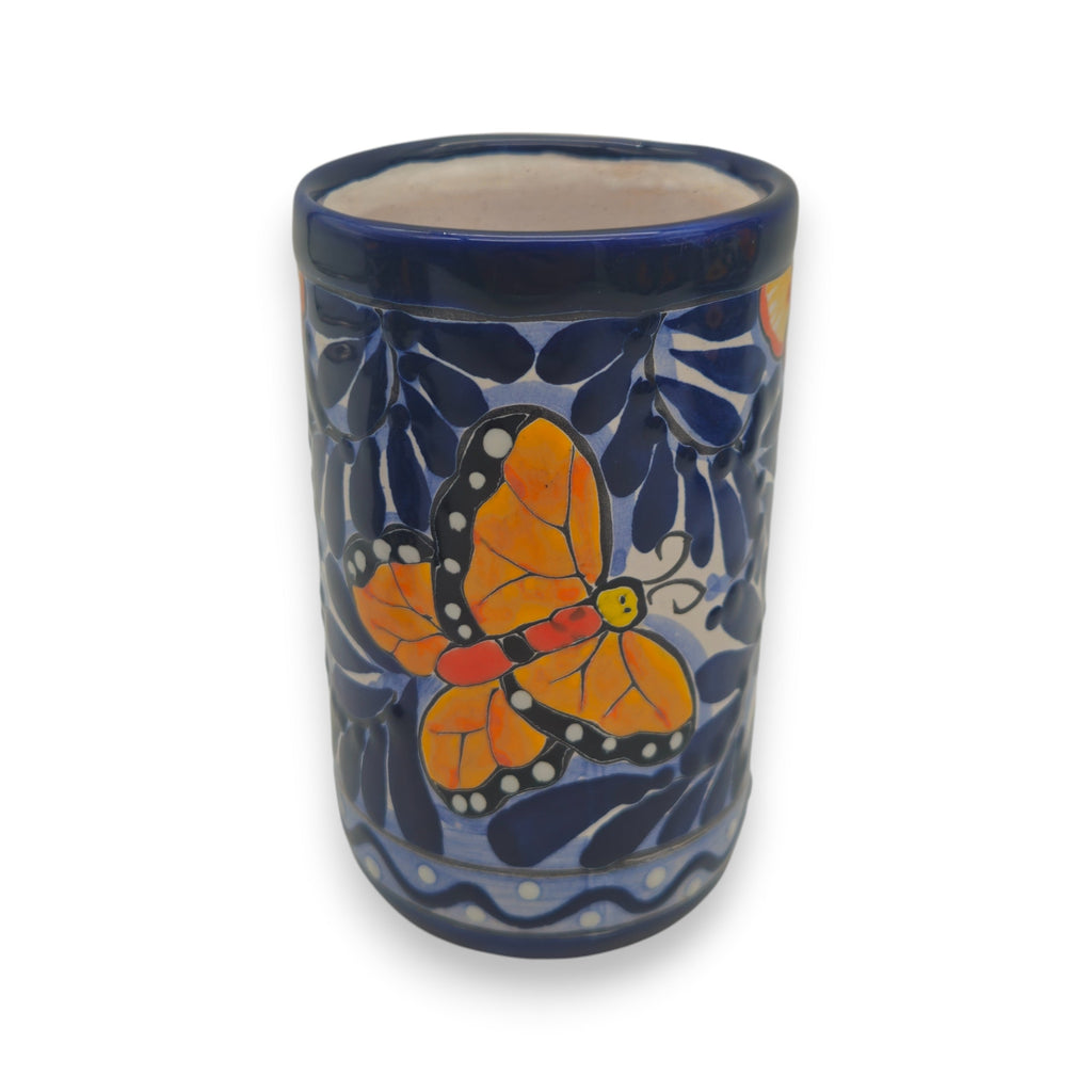 Blue Monarch Talavera Pitcher Set | Mexican Ceramic Drinkware