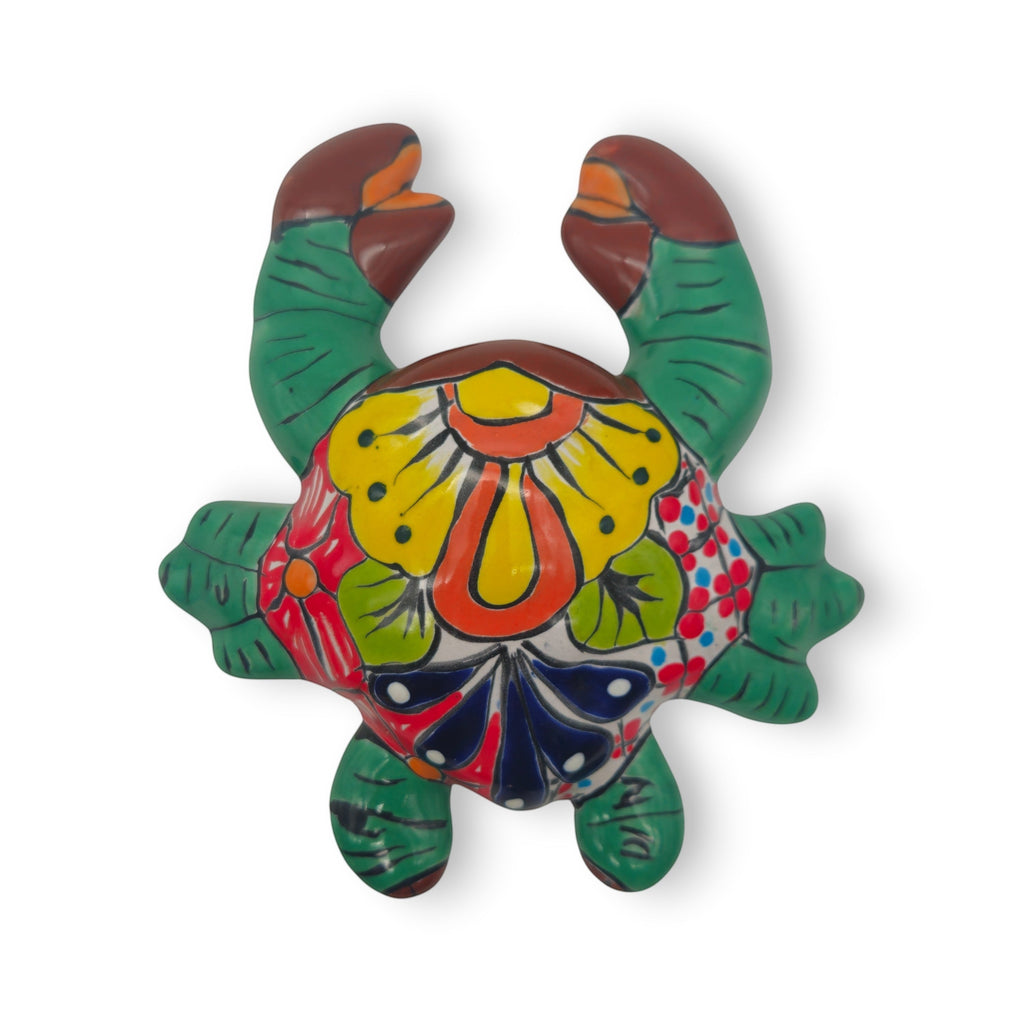 Talavera Crab Sculpture | Vibrant Handmade Mexican Art