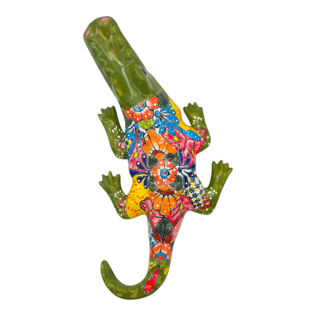 Large Talavera Alligator | Mexican Handmade Ceramic Reptile Art