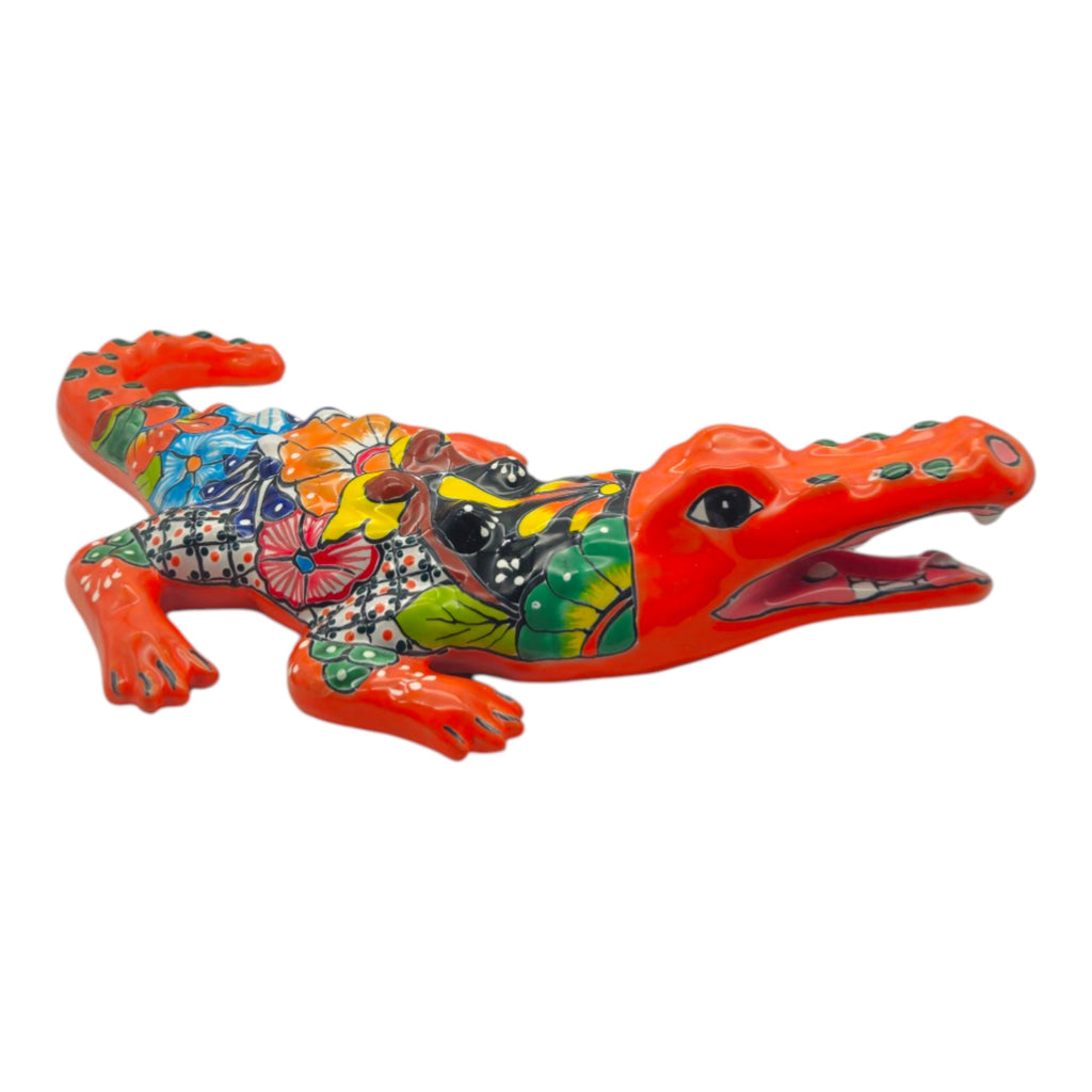 Large Talavera Alligator | Mexican Handmade Ceramic Reptile Art