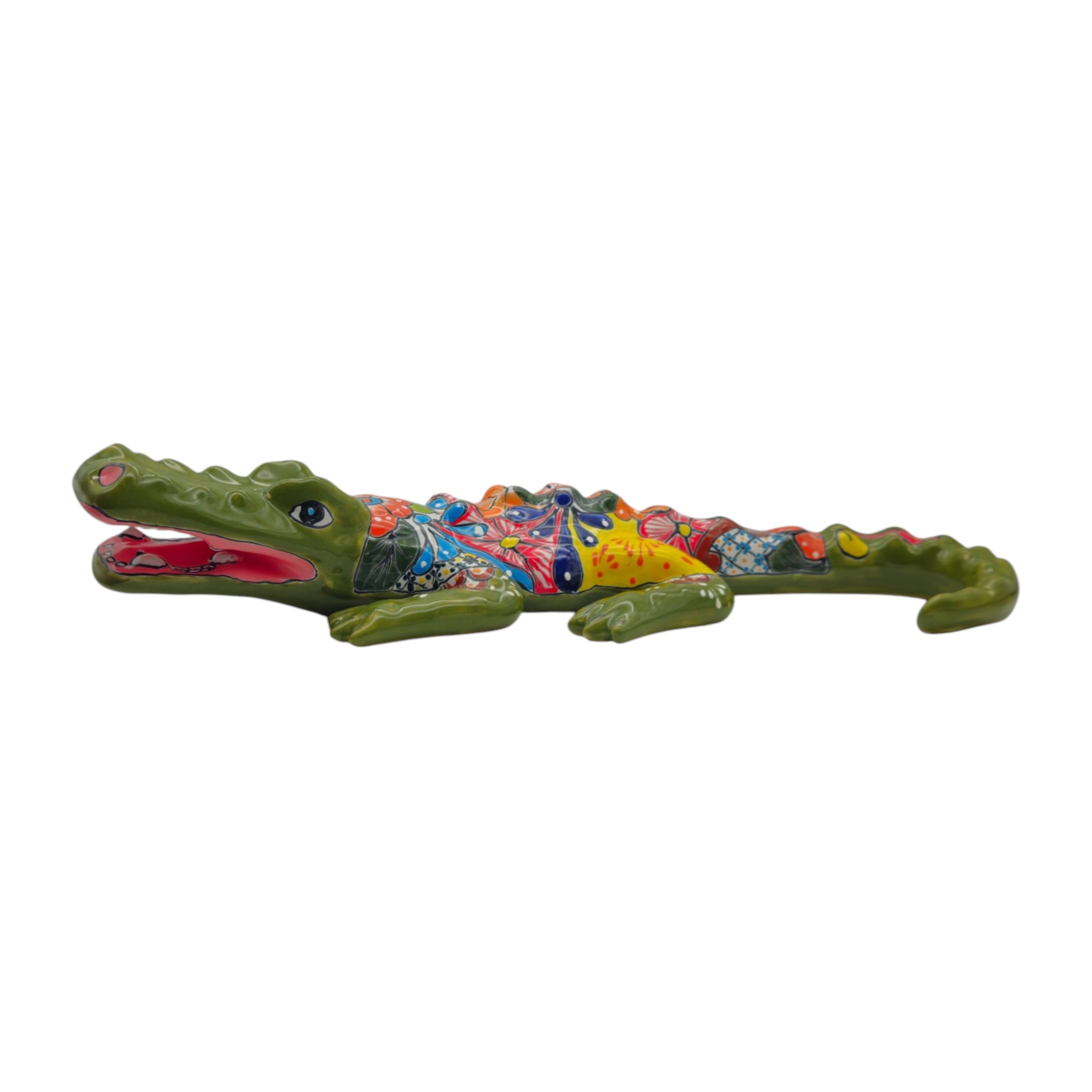 Large Talavera Alligator | Mexican Handmade Ceramic Reptile Art