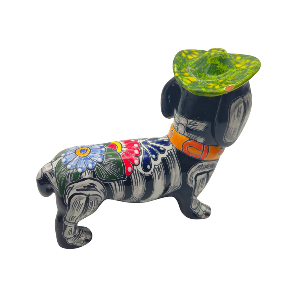 Colorful Talavera Dachshund Figurine | Mexican Folk Art