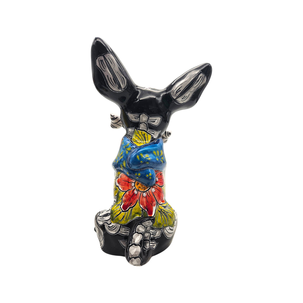 Talavera Chihuahua Holding Bone | Day of the Dead Dog Figurine