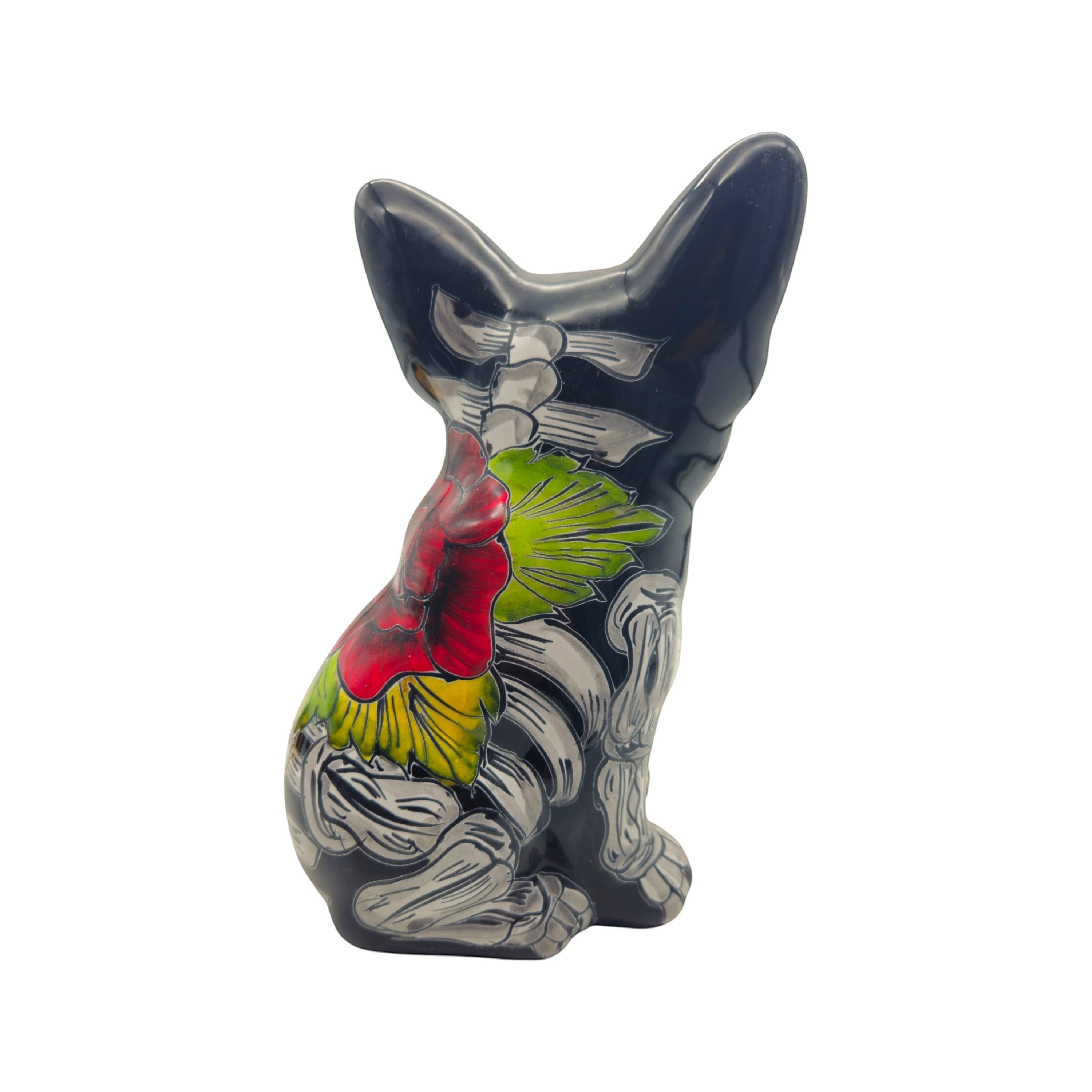 Talavera French Bulldog Statue | Day of the Dead Mexican Decor