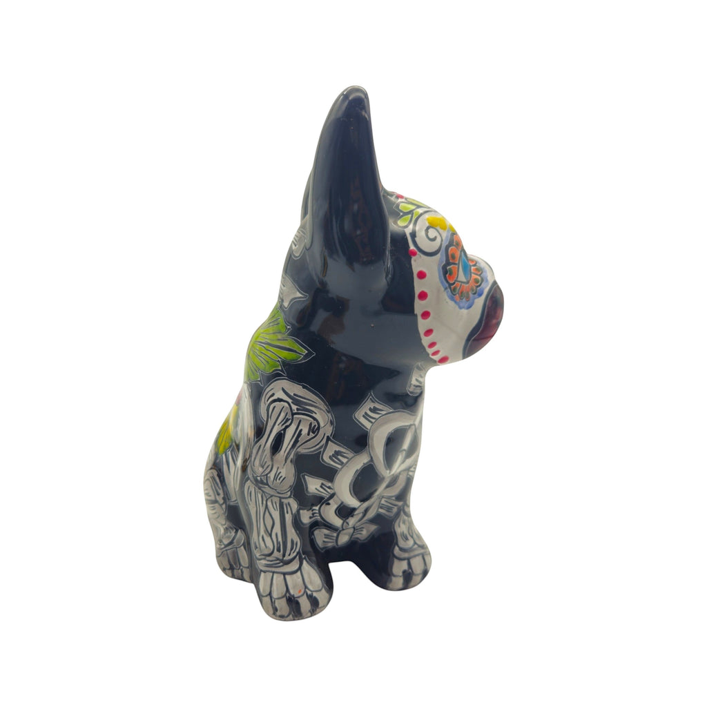 Talavera French Bulldog Statue | Day of the Dead Mexican Decor