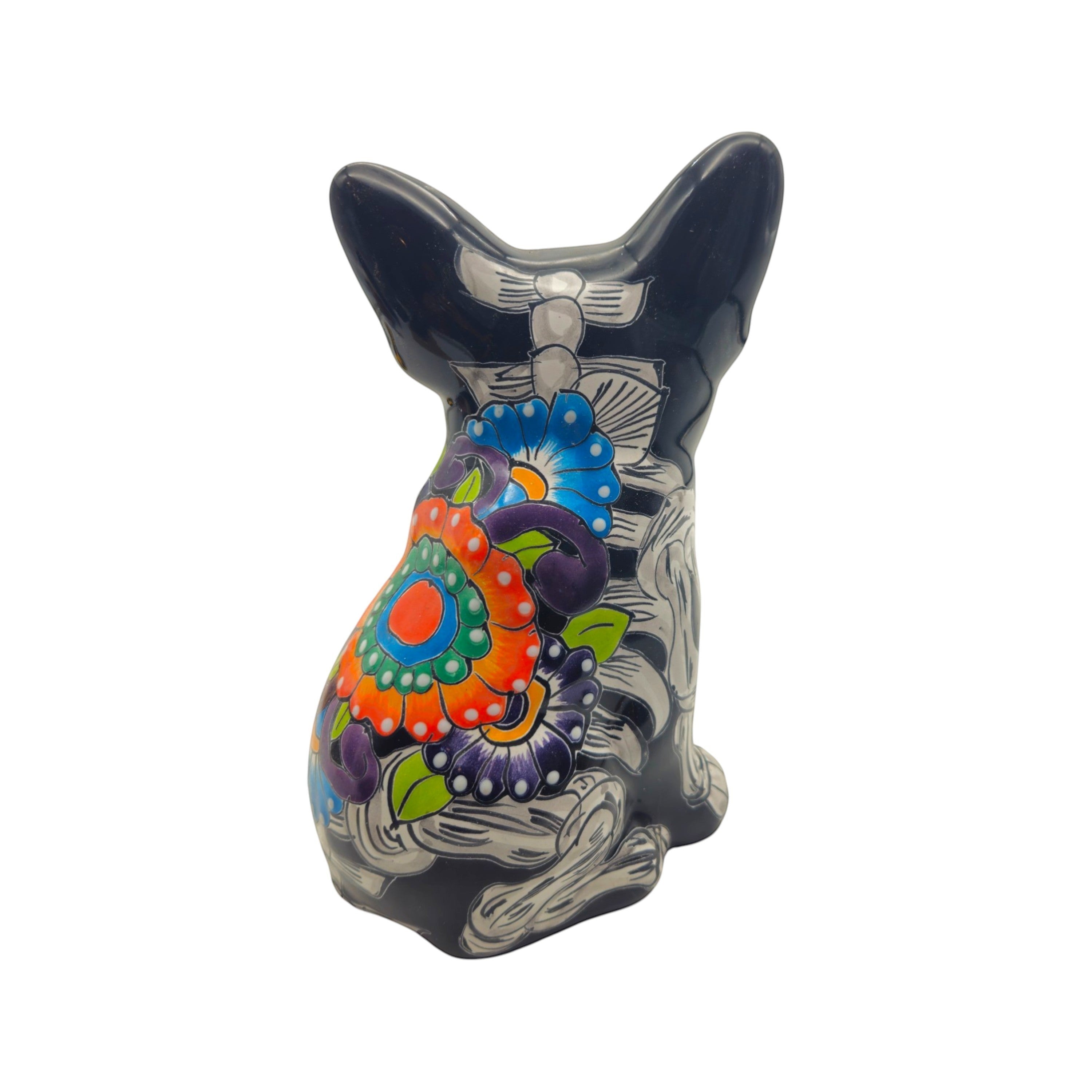 Talavera French Bulldog Statue | Day of the Dead Mexican Decor