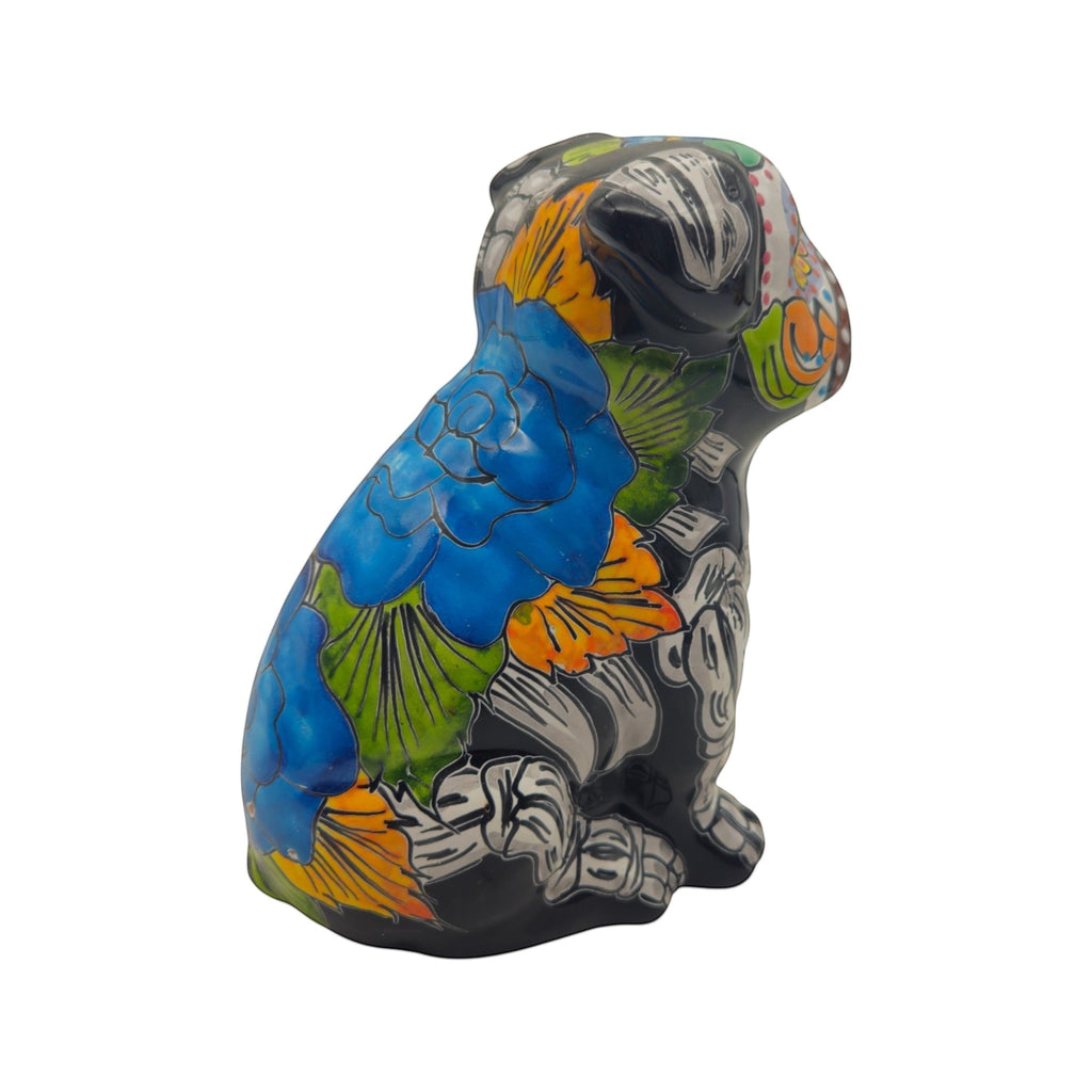 Day of the Dead Bulldog Figurine | Handmade Talavera Dog Statue