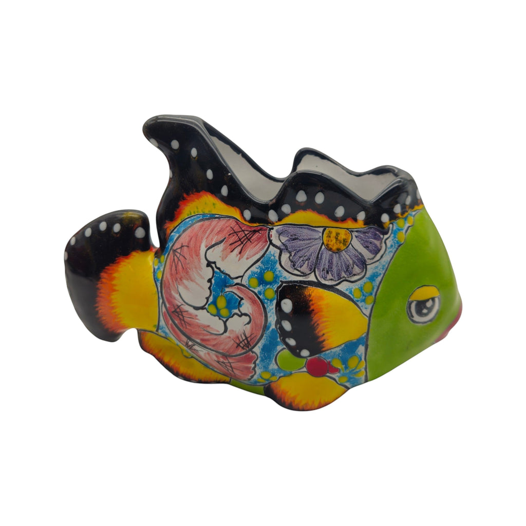 Talavera Fish Planter | Hand-Painted Colorful Mexican Pottery