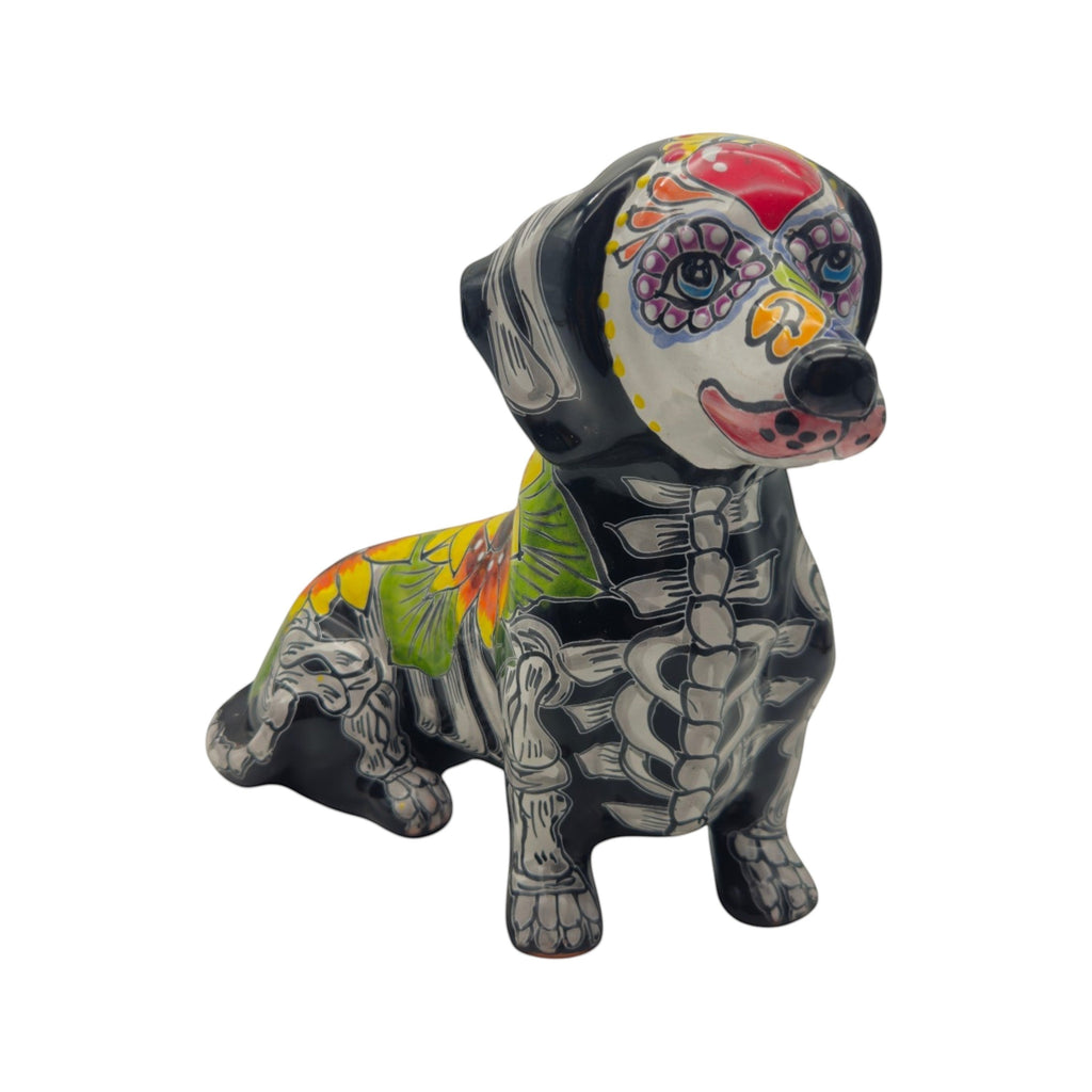 Talavera Dachshund Figurine | Day of the Dead Ceramic Dog