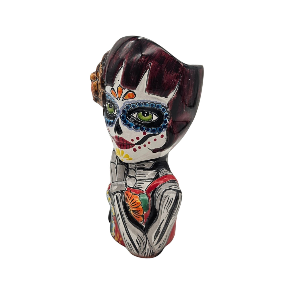 Talavera Day of the Dead Face Planter | Handmade Skull Ceramic Pot