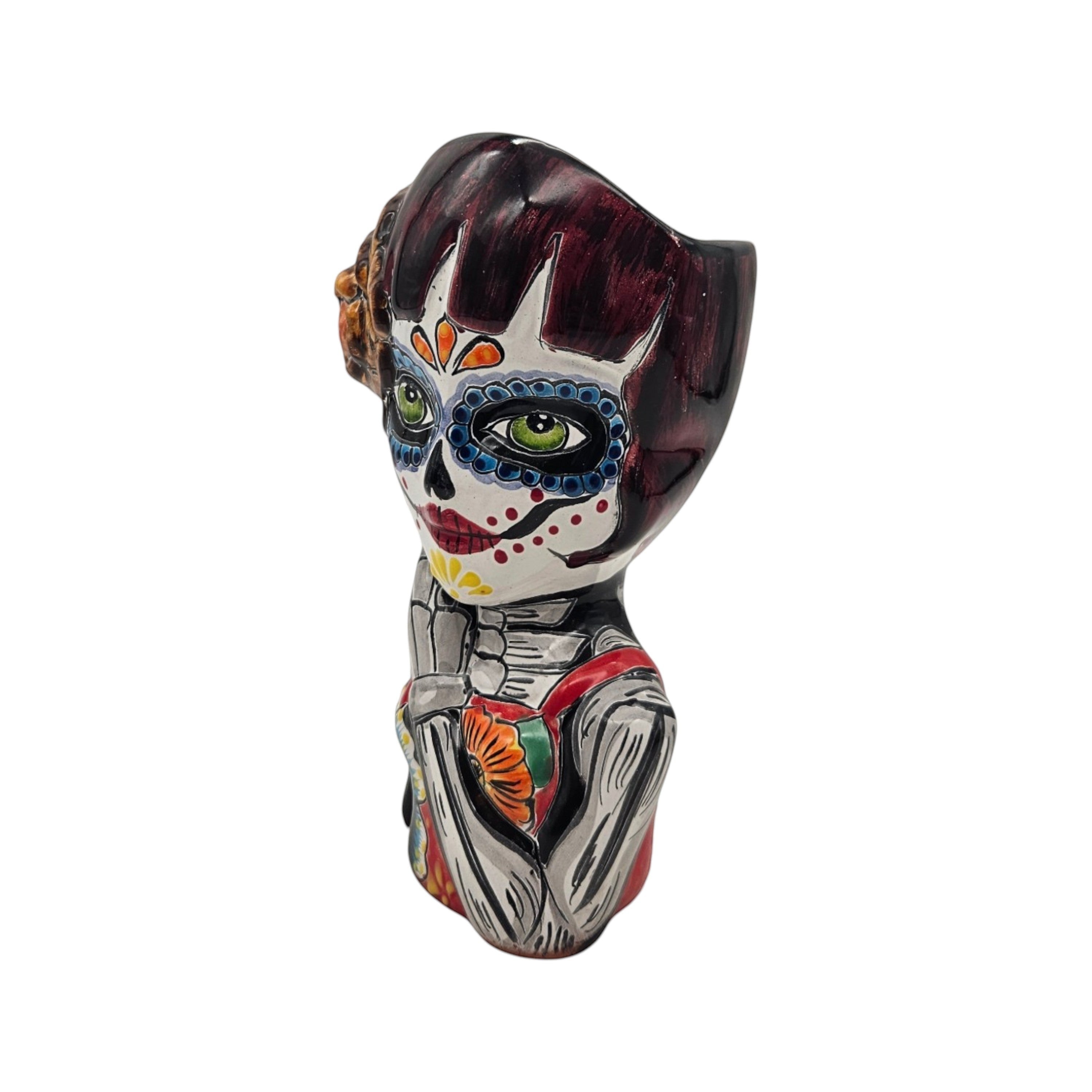 Talavera Day of the Dead Face Planter | Handmade Skull Ceramic Pot