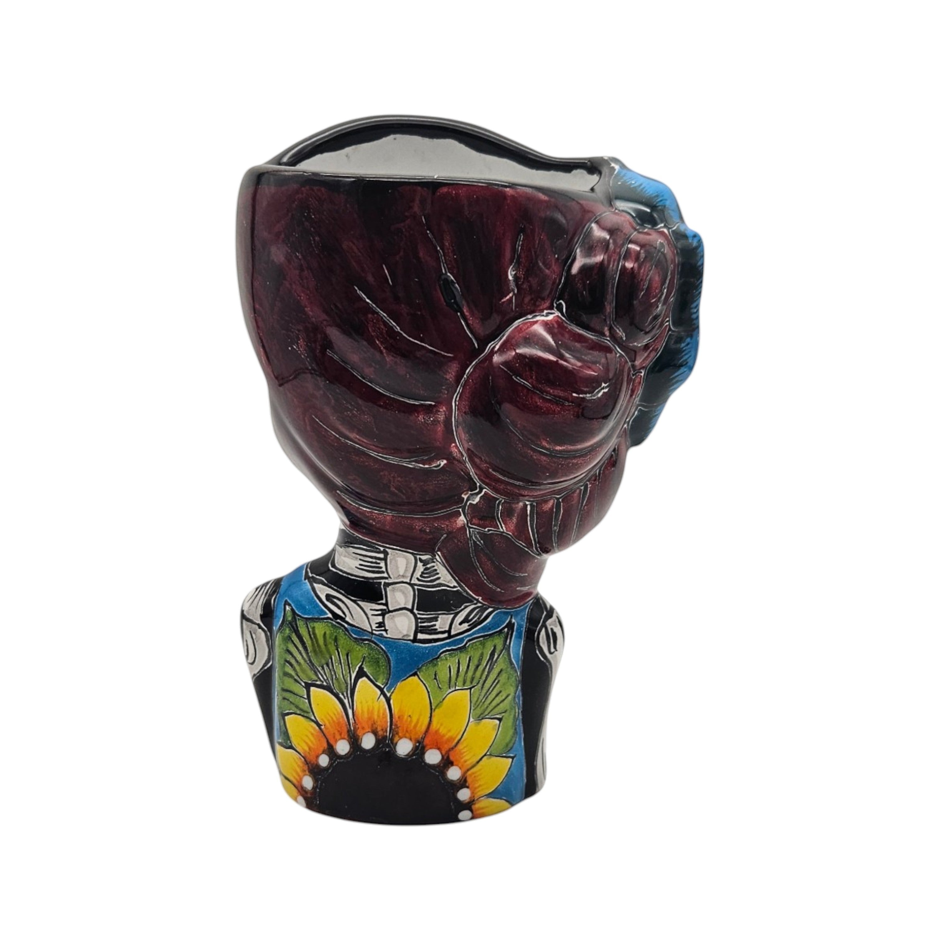 Talavera Day of the Dead Face Planter | Handmade Skull Ceramic Pot