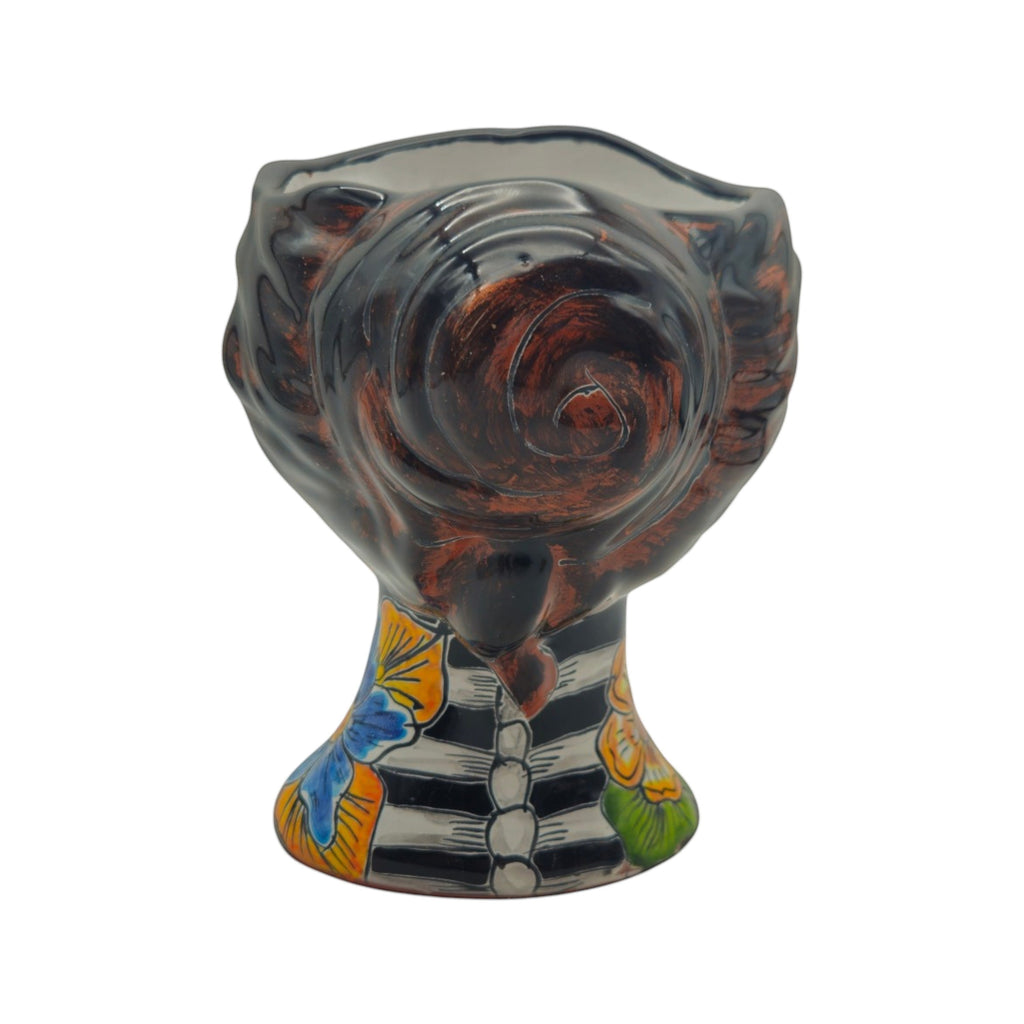 Talavera Skull Face Planter | Hand-Painted Day of the Dead Pottery