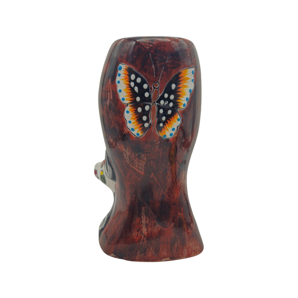 Talavera Lady Skull Planter | Colorful Day of the Dead Pot with Dog