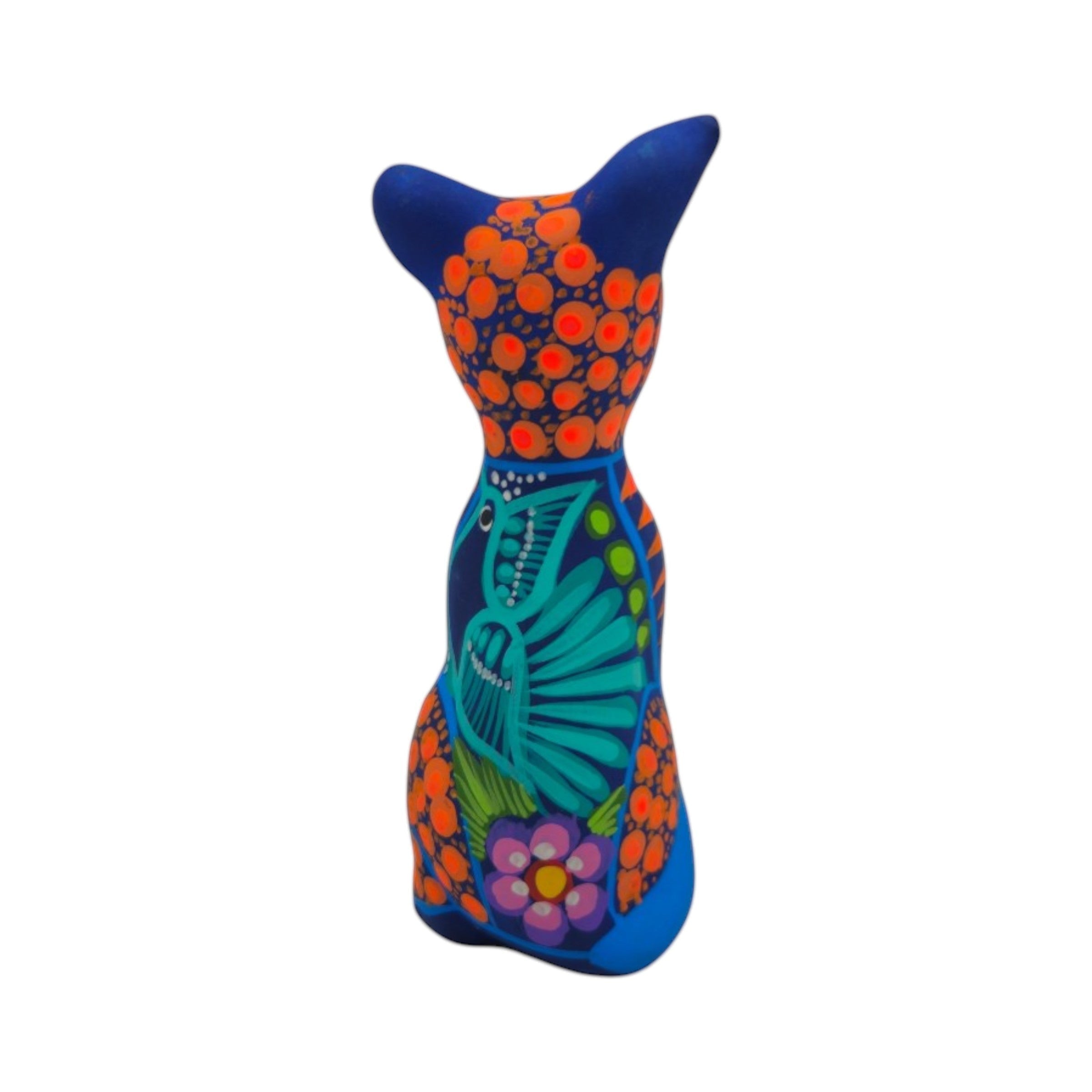 Alebrije Sitting Dog Statue | Hand-Painted Decorative Art