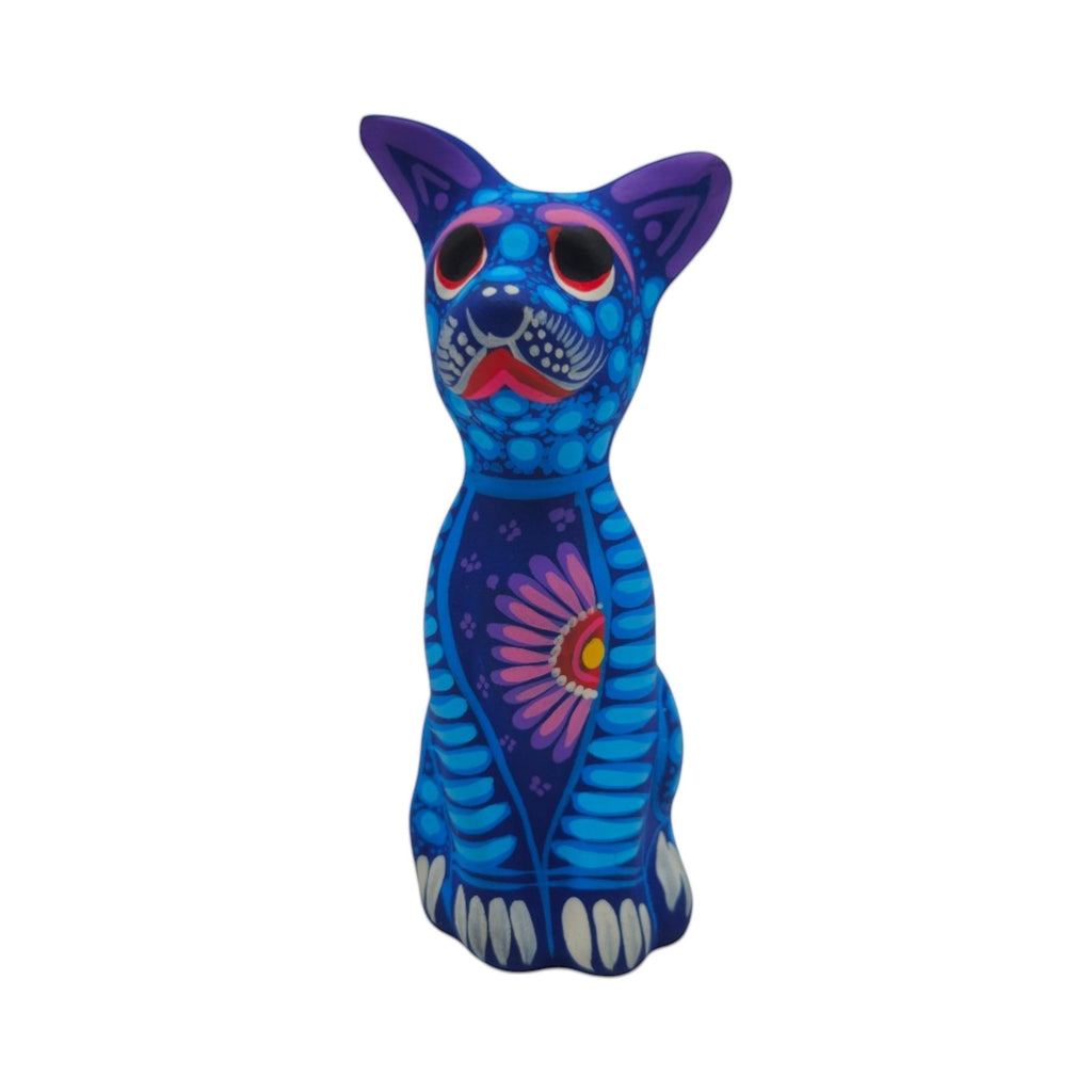 Alebrije Sitting Dog Statue | Hand-Painted Decorative Art