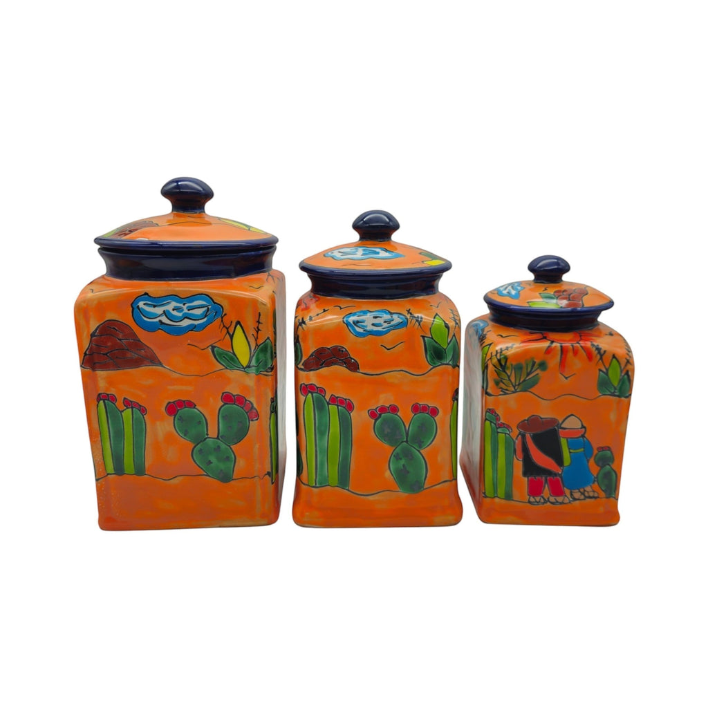 Talavera Canister Set | Colorful Handmade Panchito Pottery