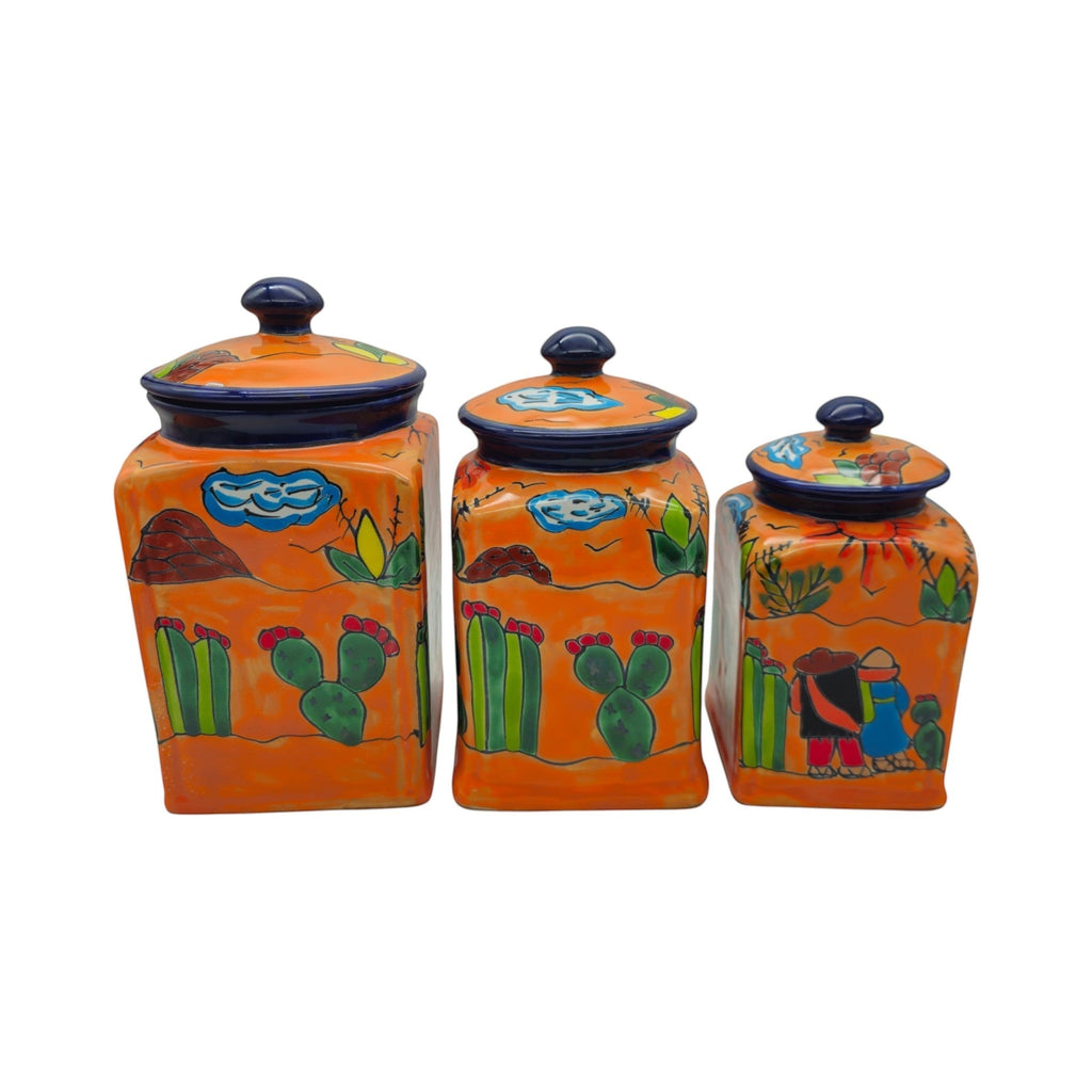 Talavera Canister Set | Colorful Handmade Panchito Pottery