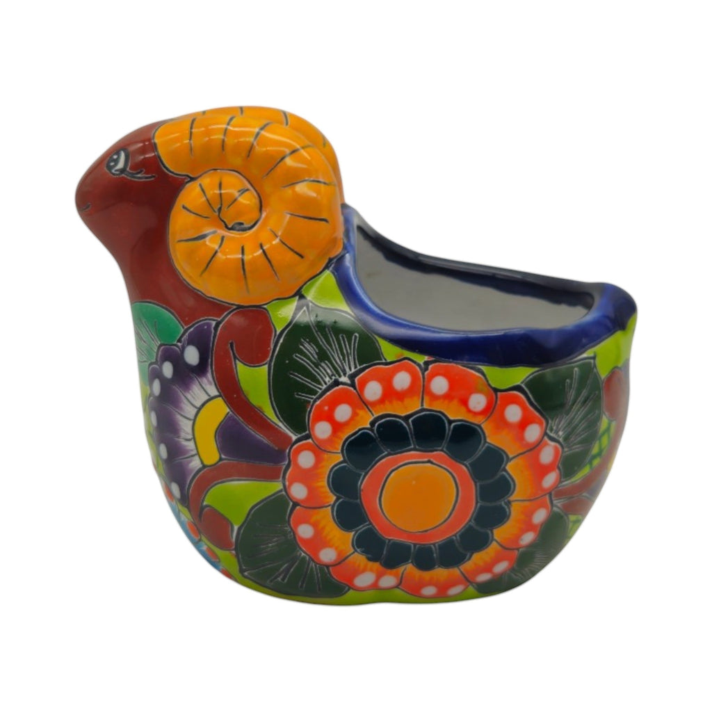 Talavera Ram Planter | Colorful Mexican Sheep Ceramic Pot