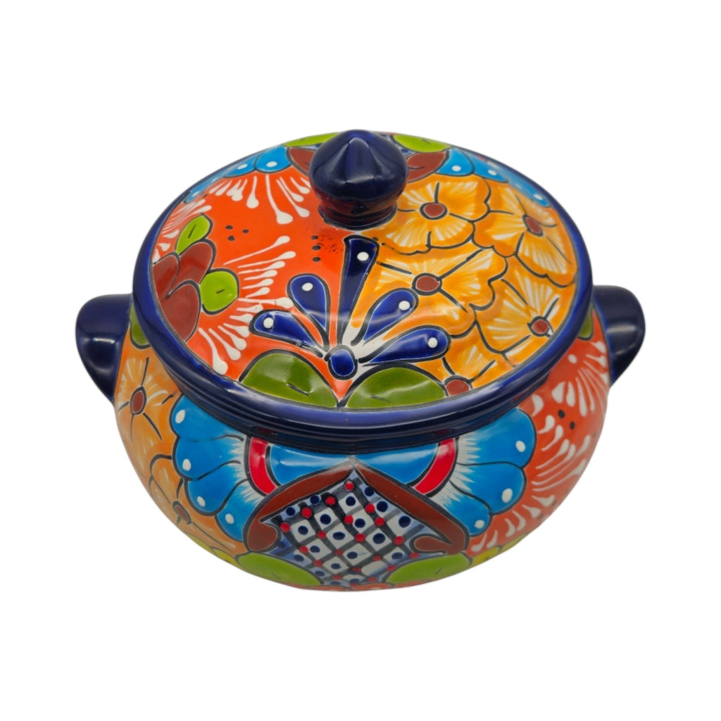 Talavera Cazuela Pot w/ Lid | Mexican Ceramic Soup Pot
