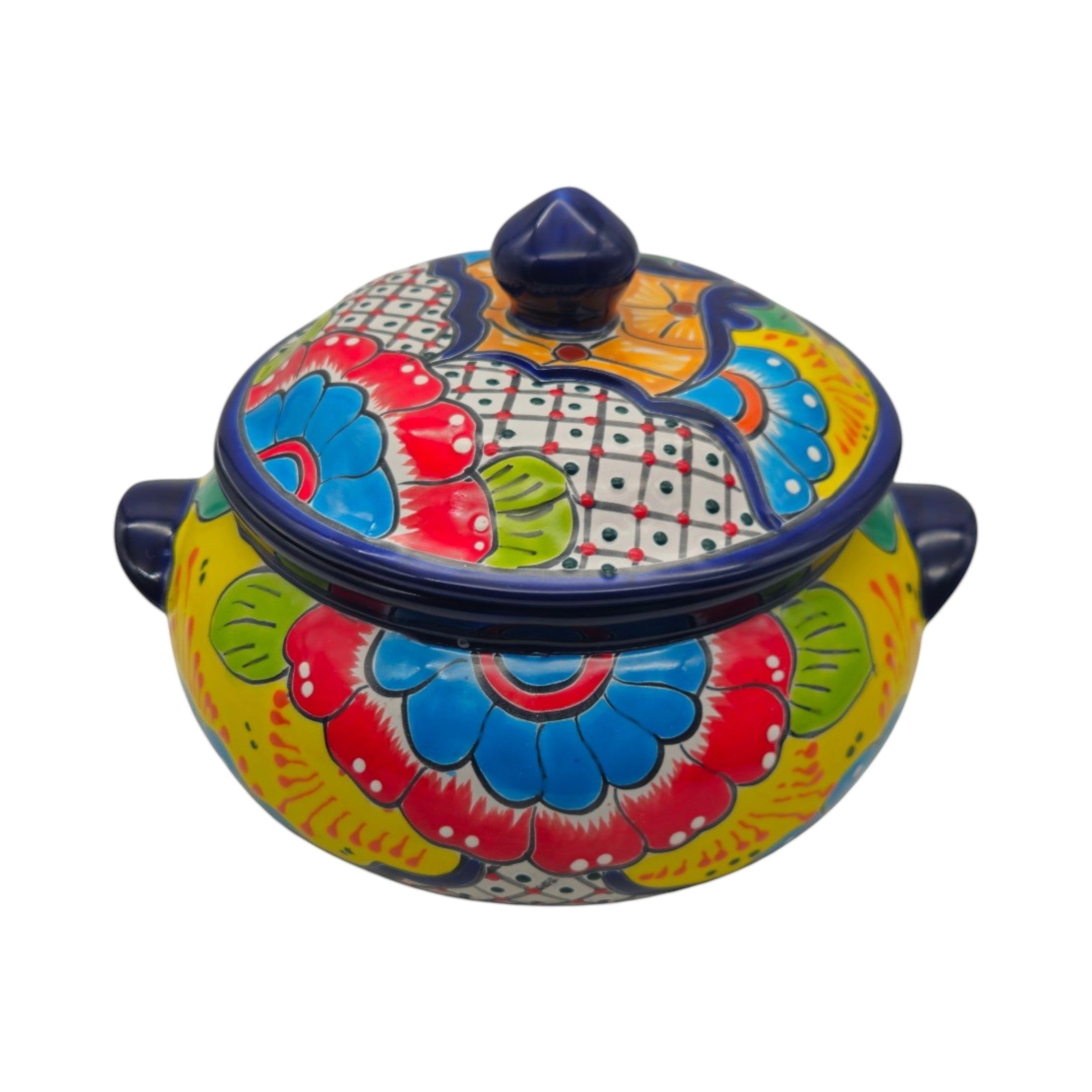 Talavera Cazuela Pot w/ Lid | Mexican Ceramic Soup Pot