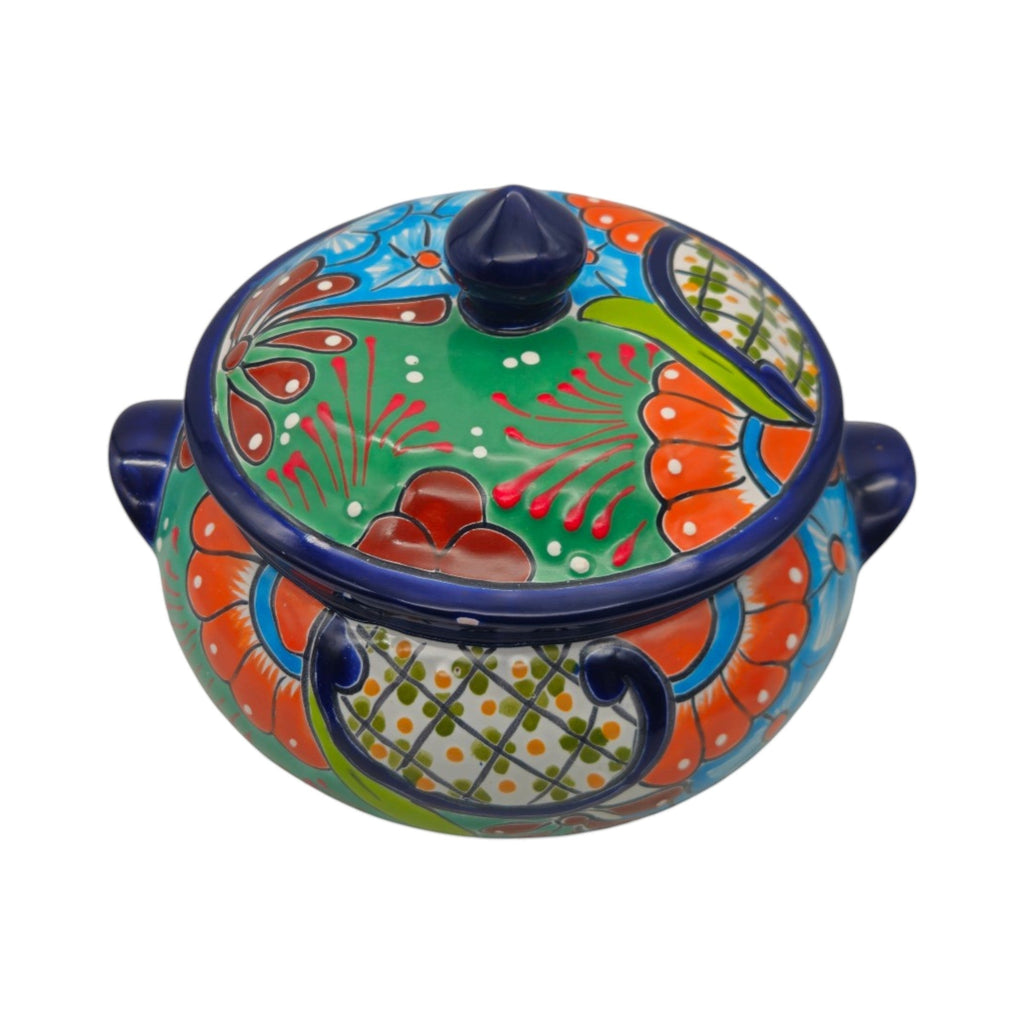 Talavera Cazuela Pot w/ Lid | Mexican Ceramic Soup Pot